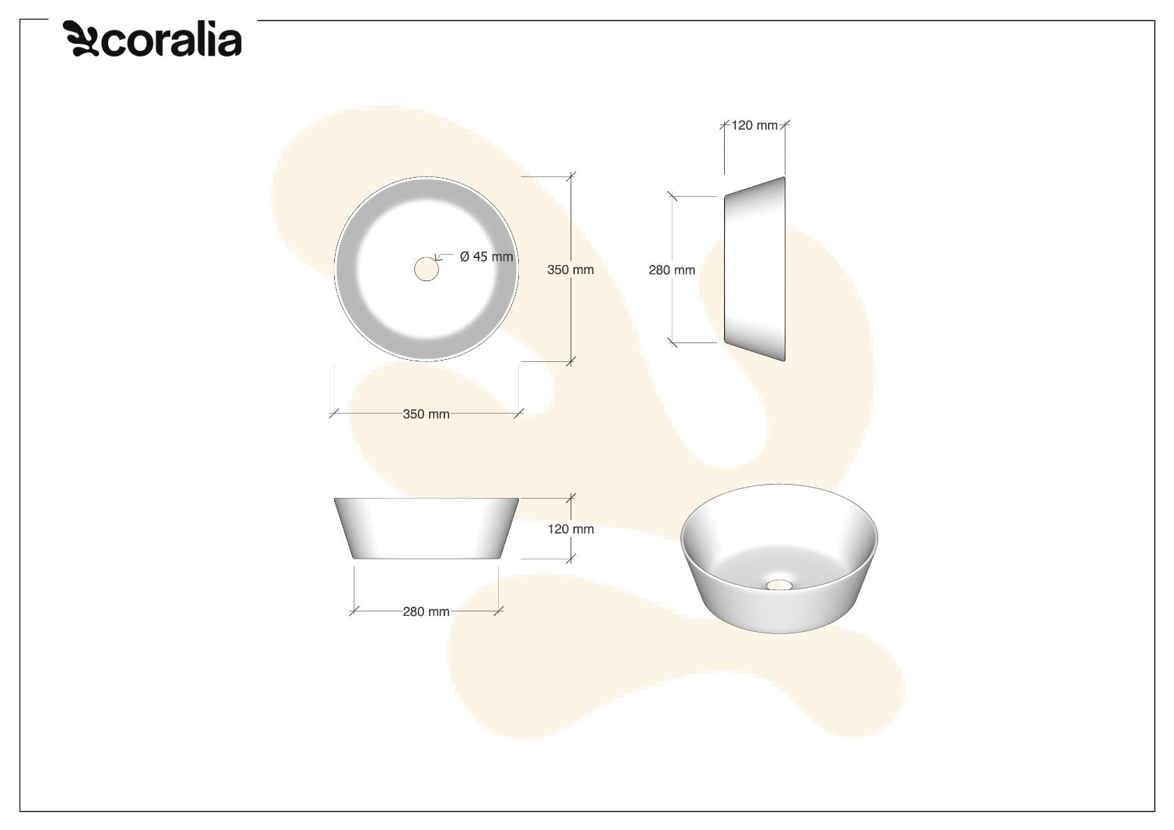 Lavabo da appoggio KIRY 1 | Bianco