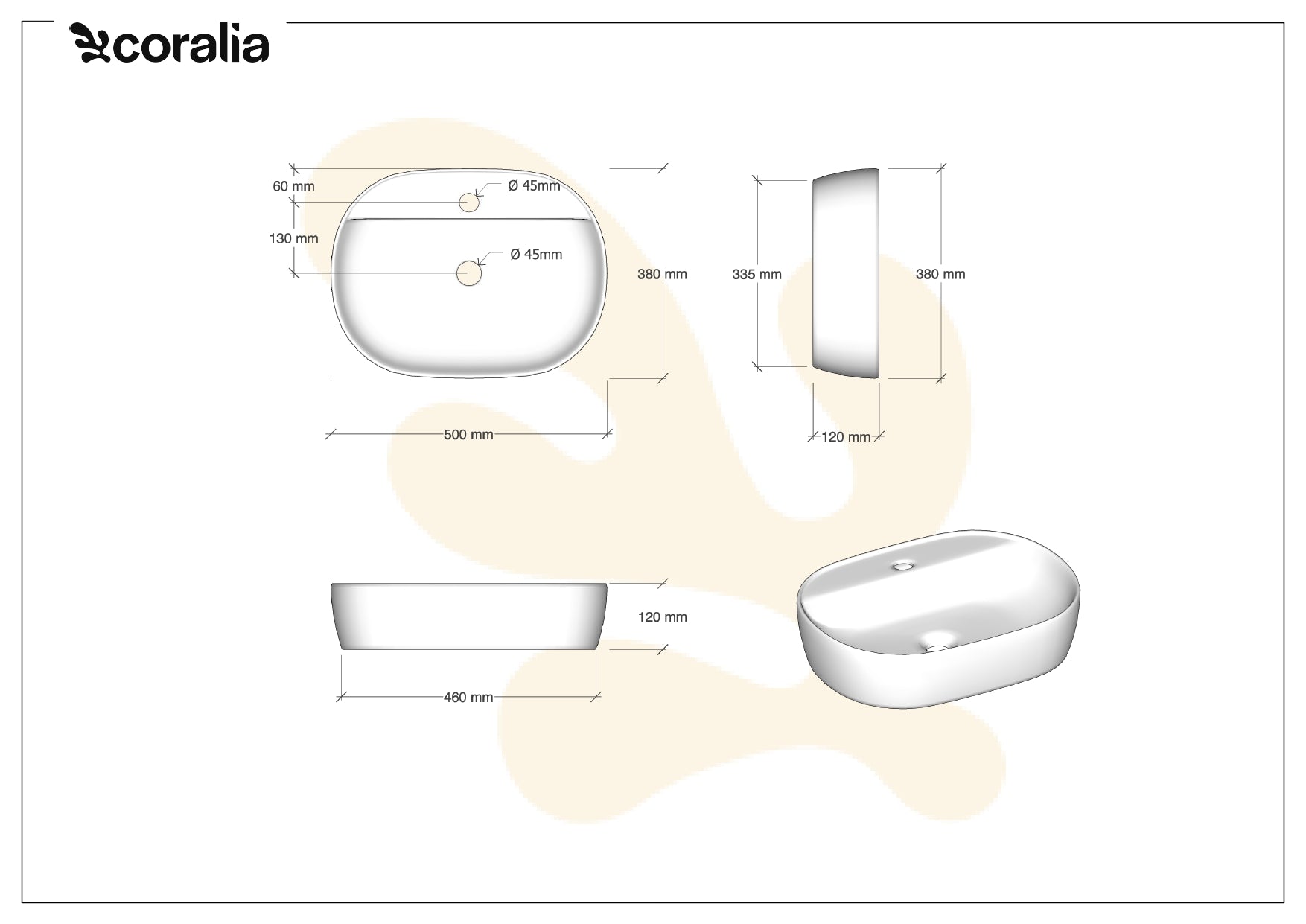 Lavabo da appoggio PETER | Bianco