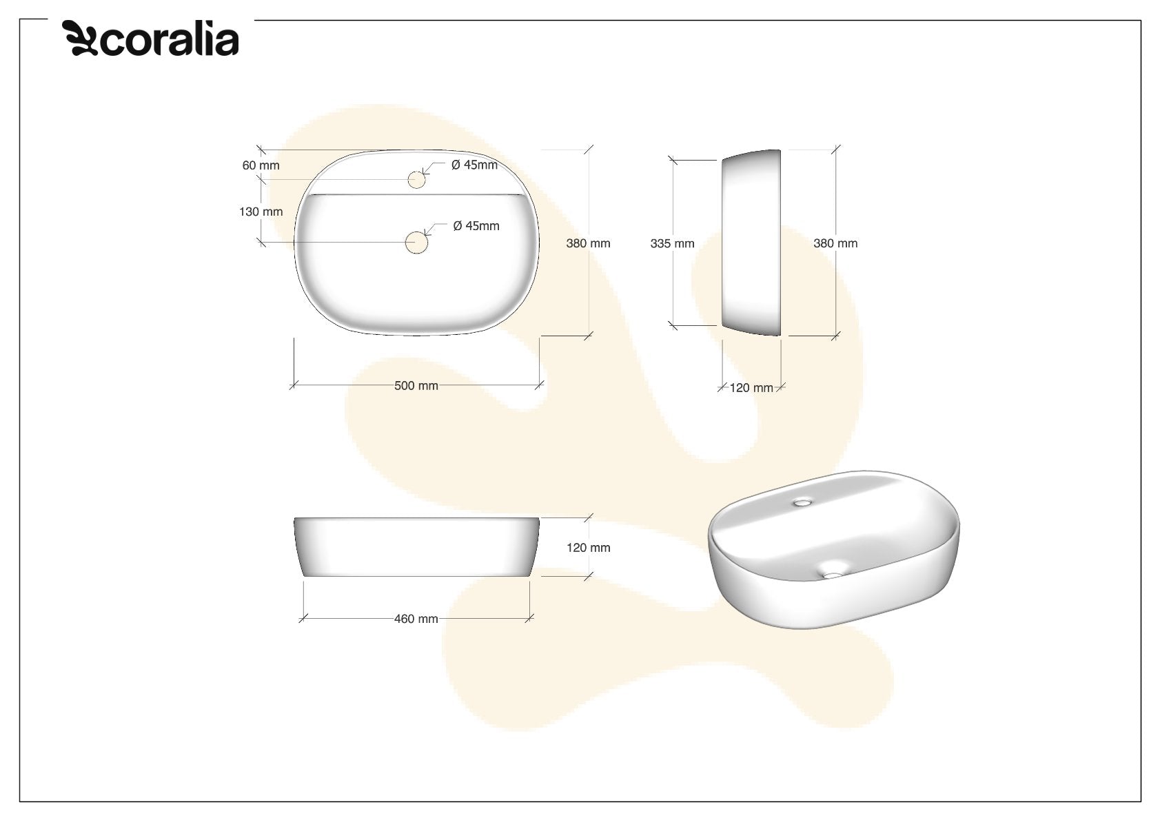 Lavabo da appoggio PETER | Bianco