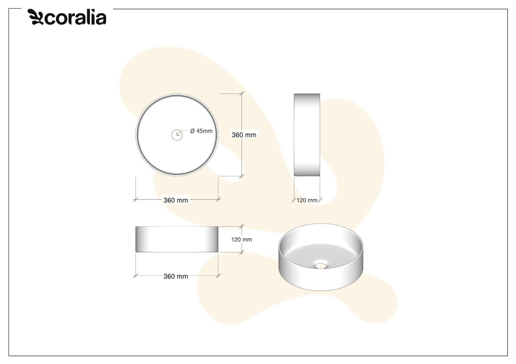 Lavabo da appoggio OREY | Grigio opaco