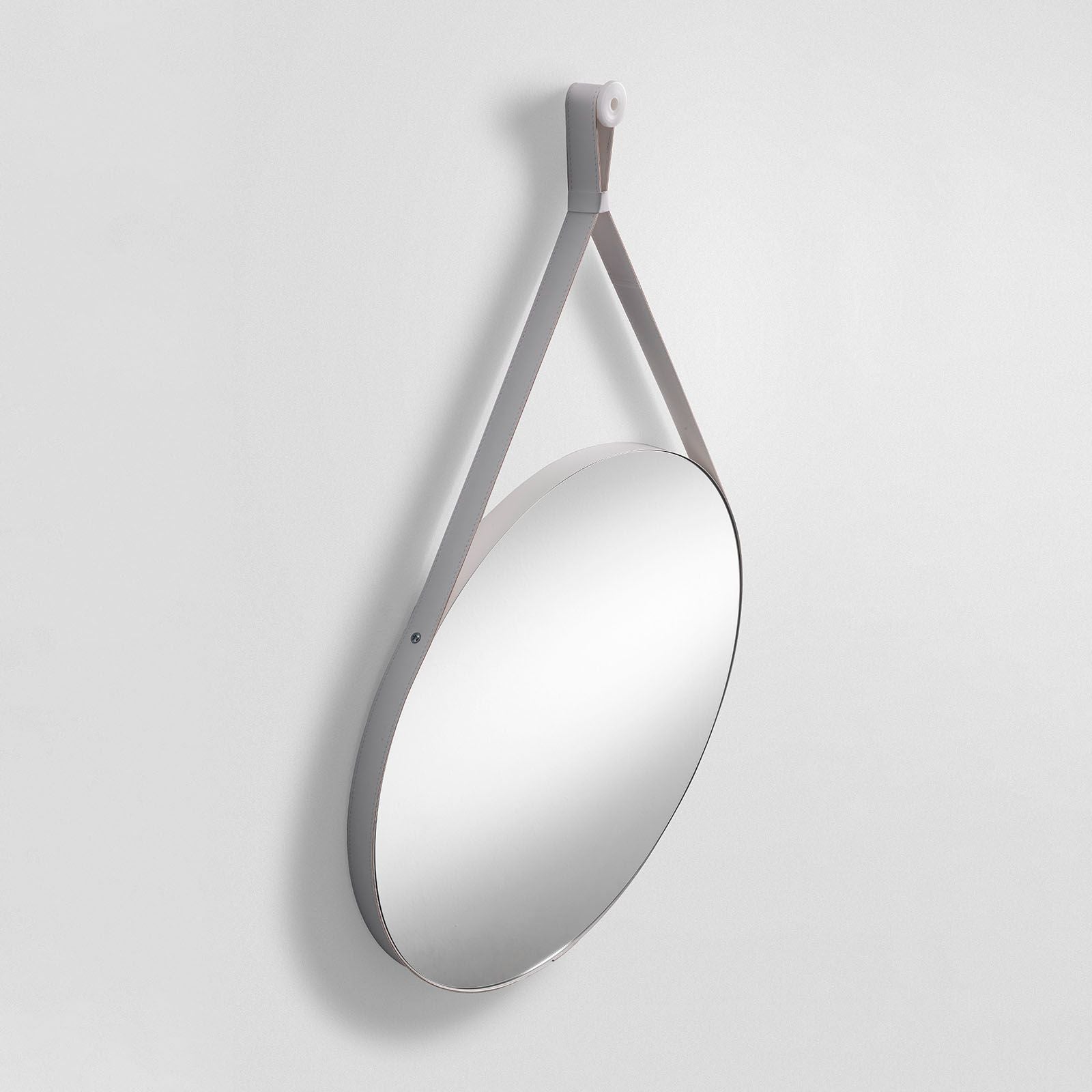 Specchio con laccio in similpelle TAE | Bianco