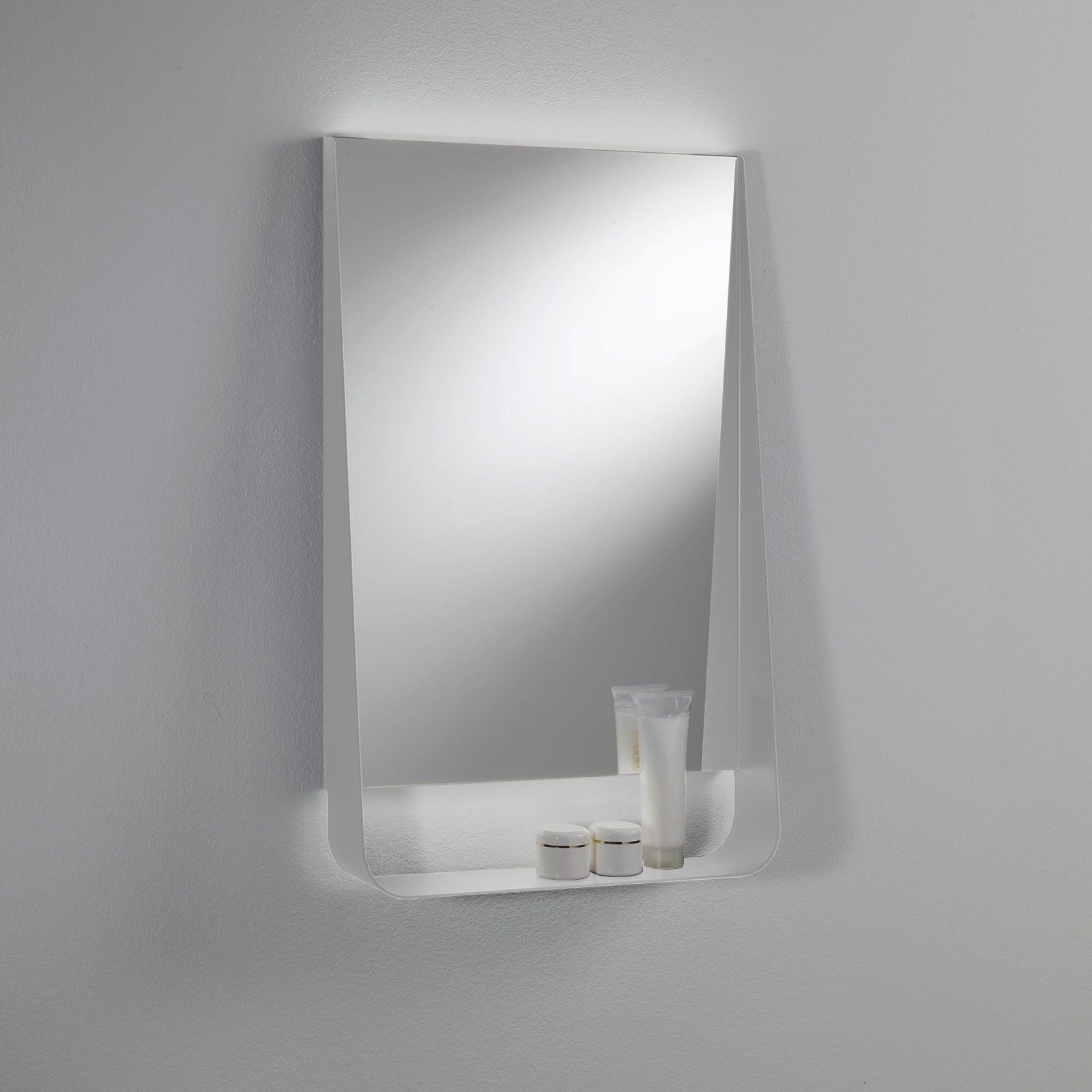 Specchio con mensola e led YOON50 | Bianco