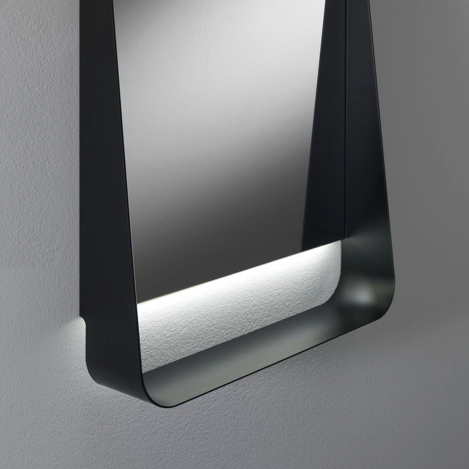 Specchio con mensola e led YOON50 | Nero