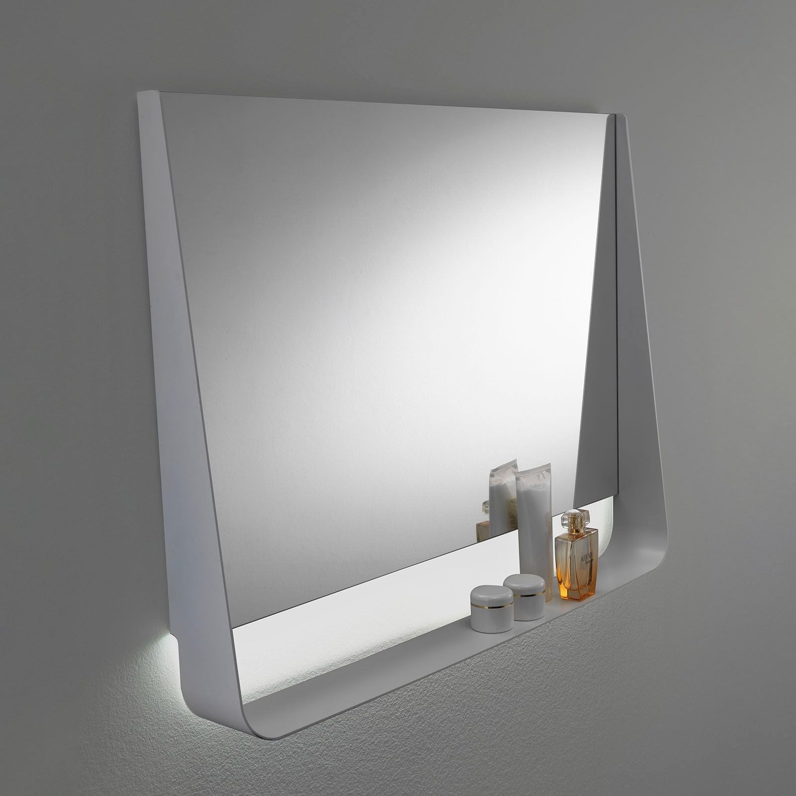 Specchio con mensola e led YOON90 | Bianco