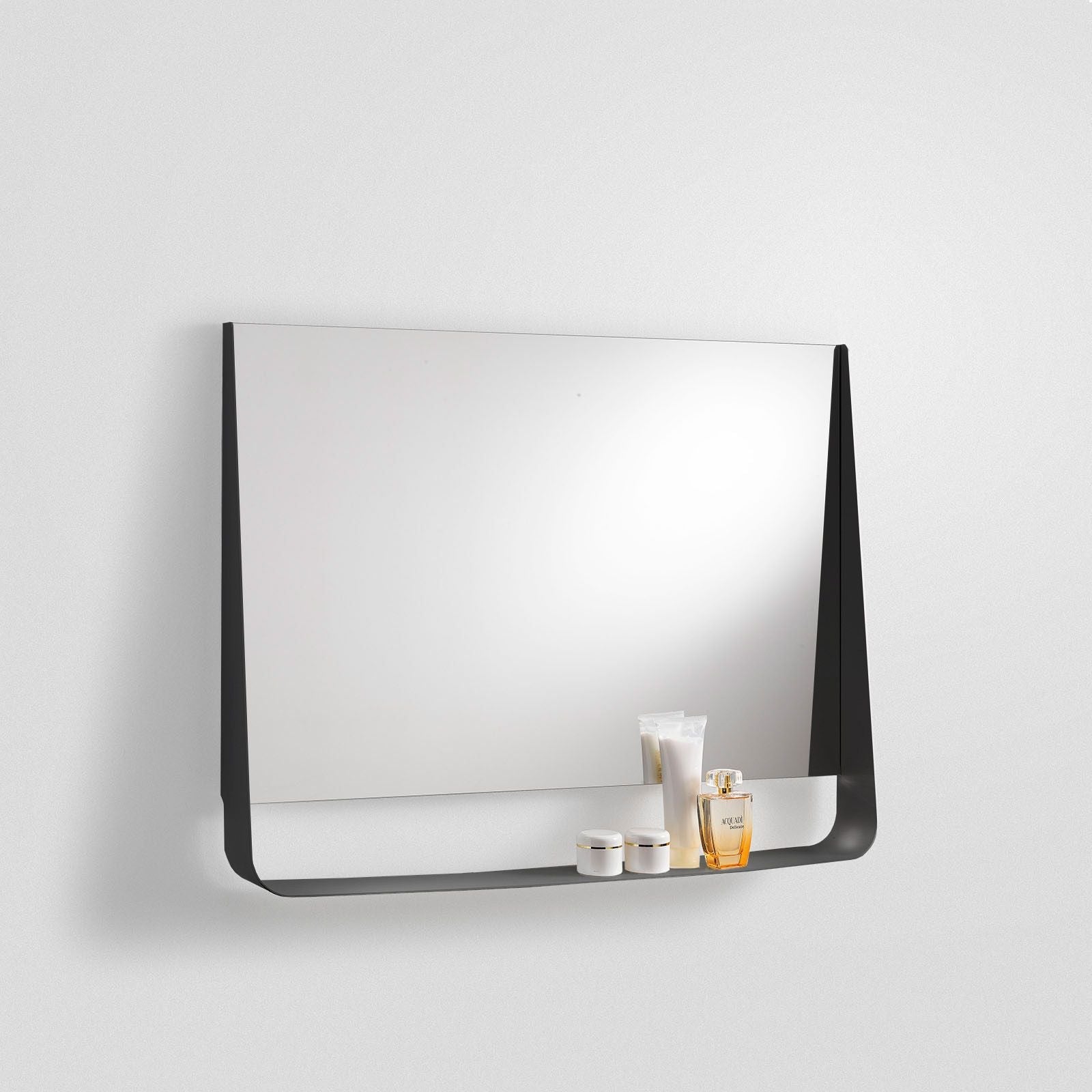 Specchio con mensola e led YOON90 | Nero