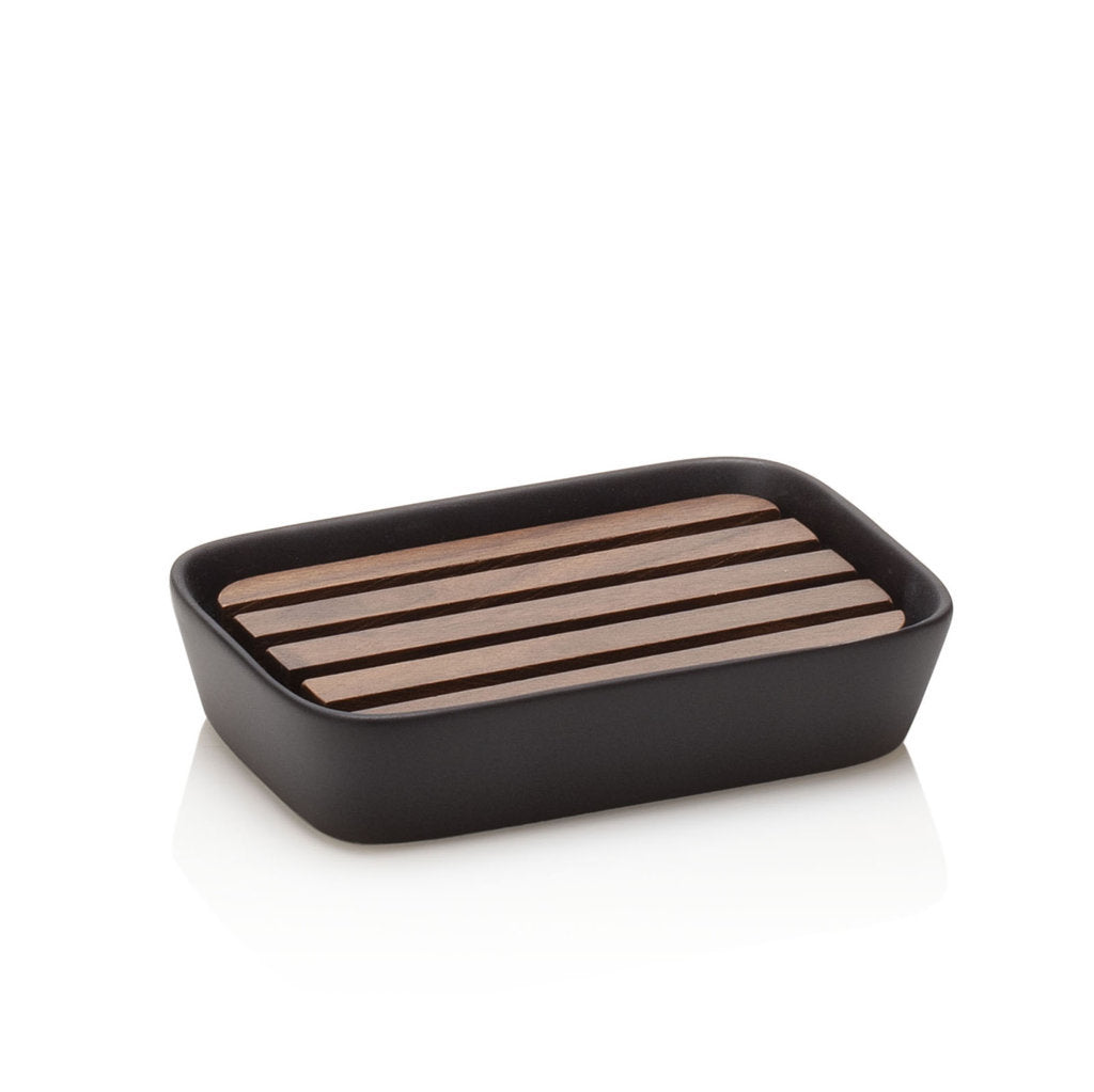 Set bagno 4 pezzi LEMN | Nero