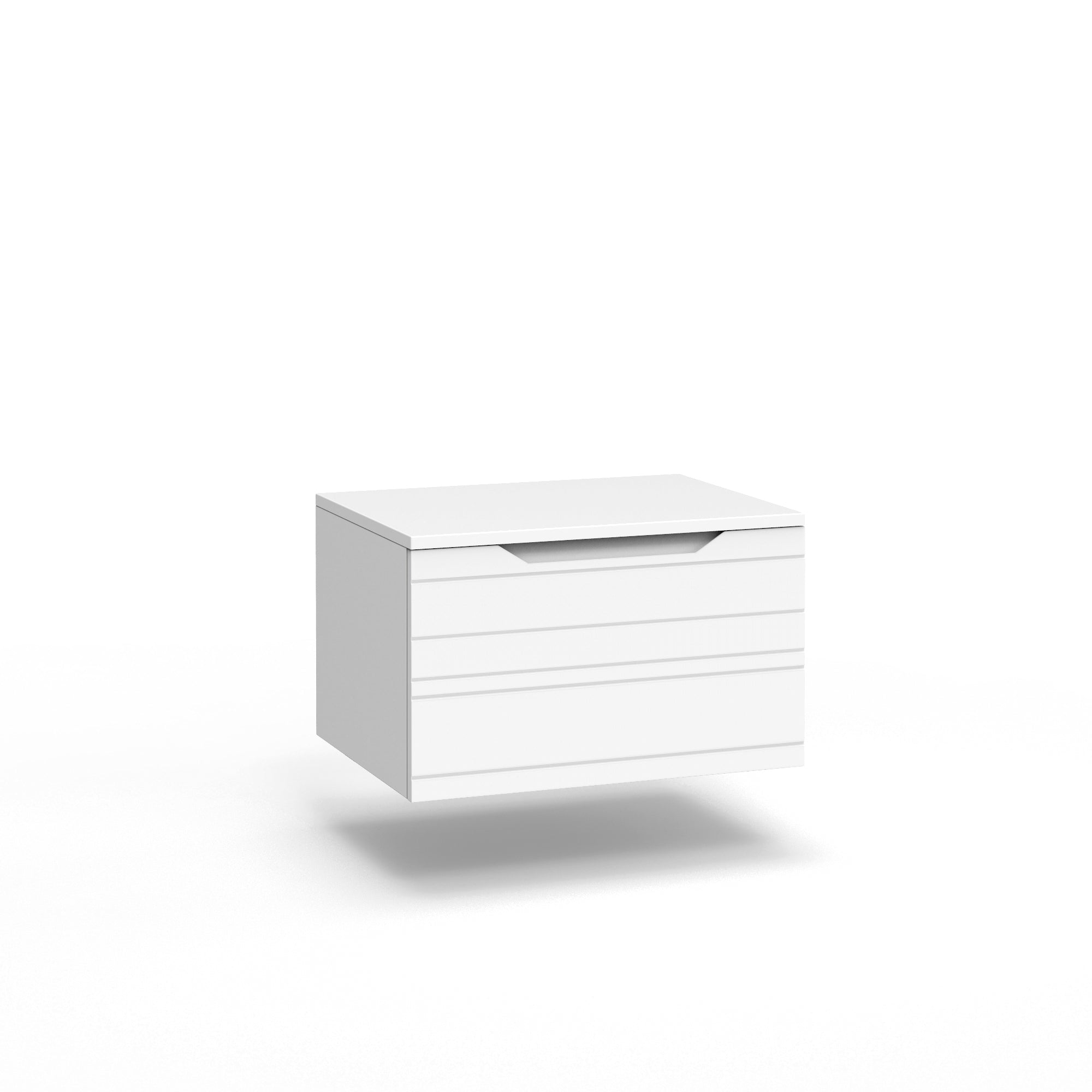 Base con top 1 cestone CORDELIA | Bianco opaco