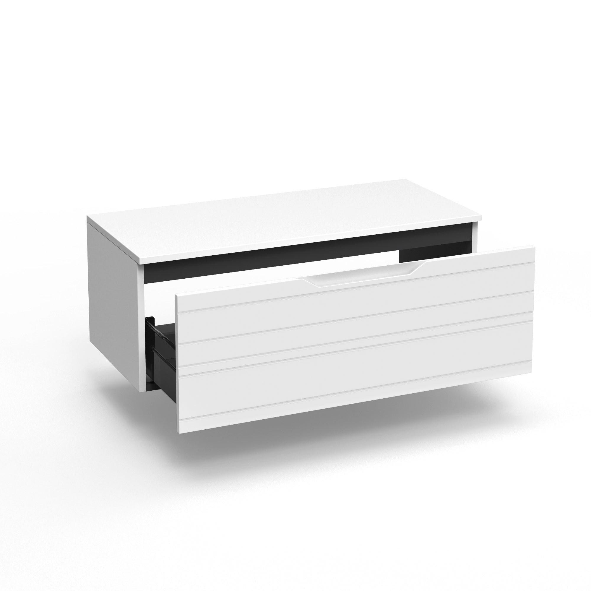 Base con top 1 cestone CORDELIA | Bianco opaco
