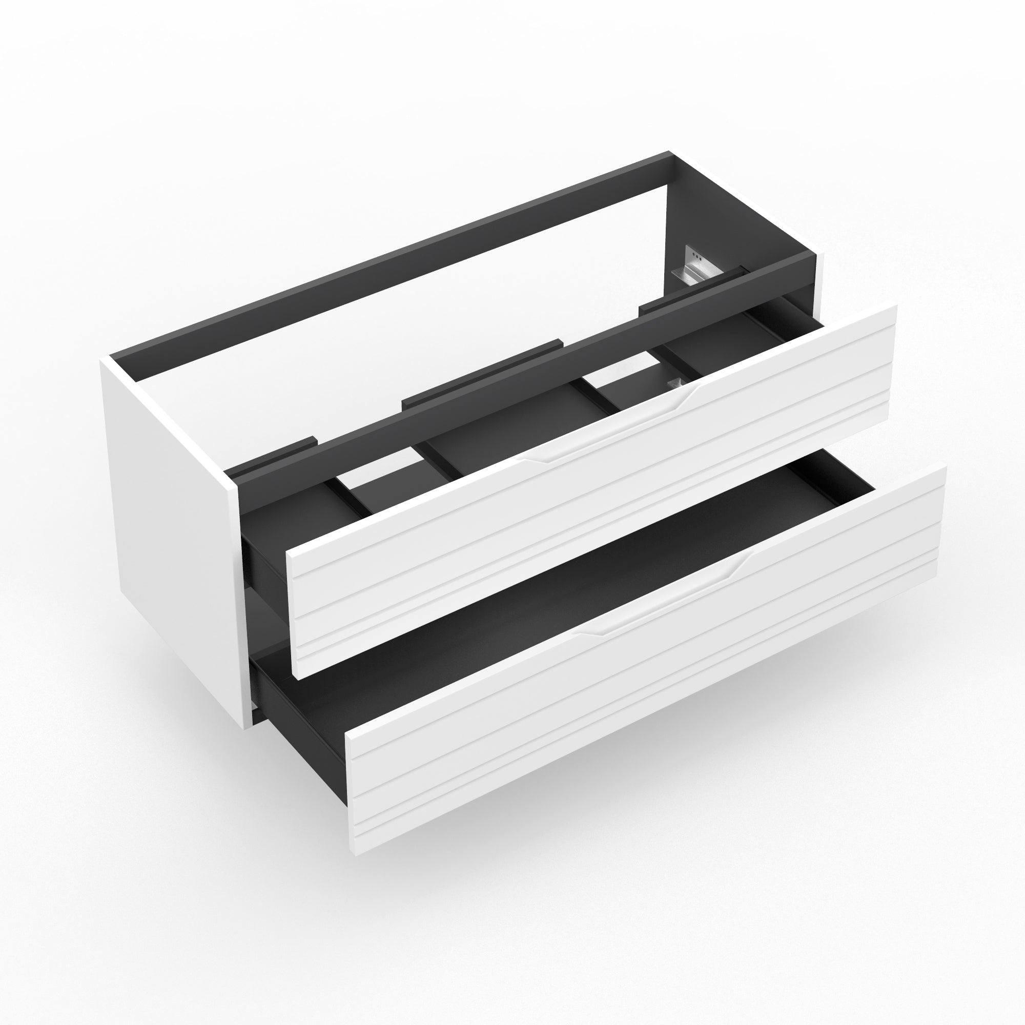 Base portalavabo 2 cassetti per doppia vasca CORDELIA | Bianco opaco