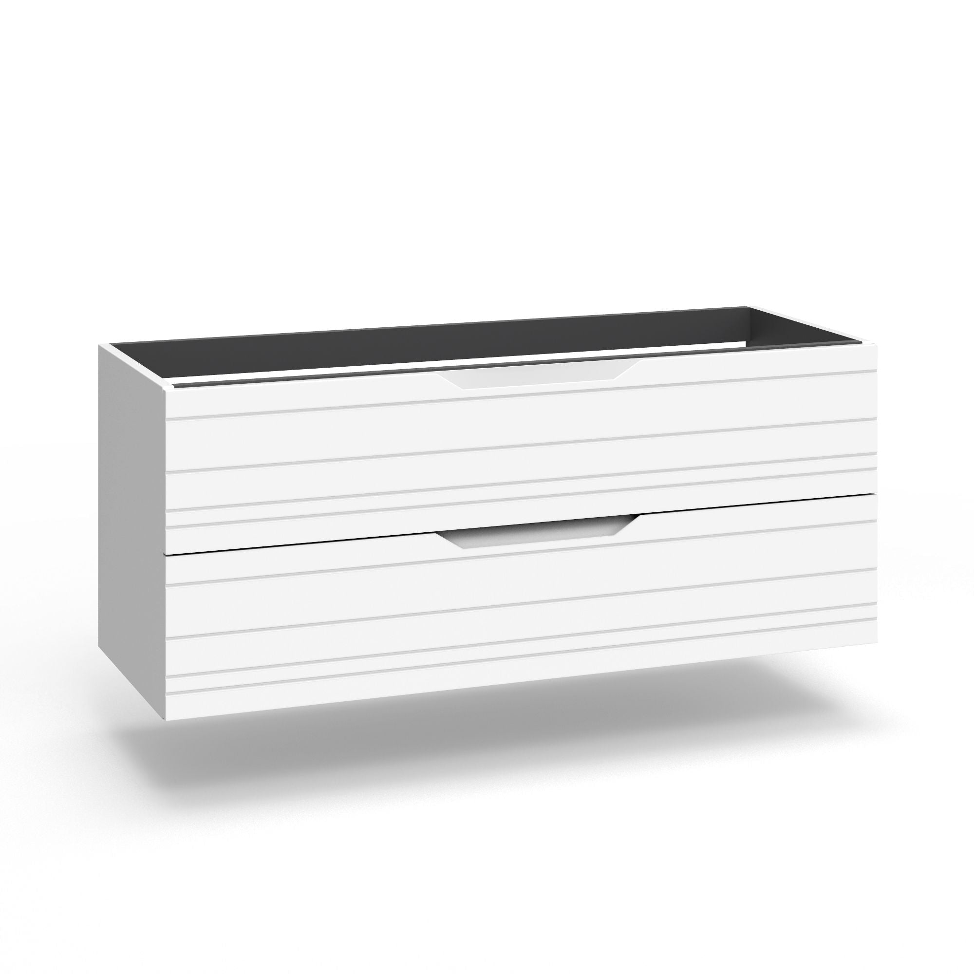 Base portalavabo 2 cassetti per vasca DX CORDELIA | Bianco opaco