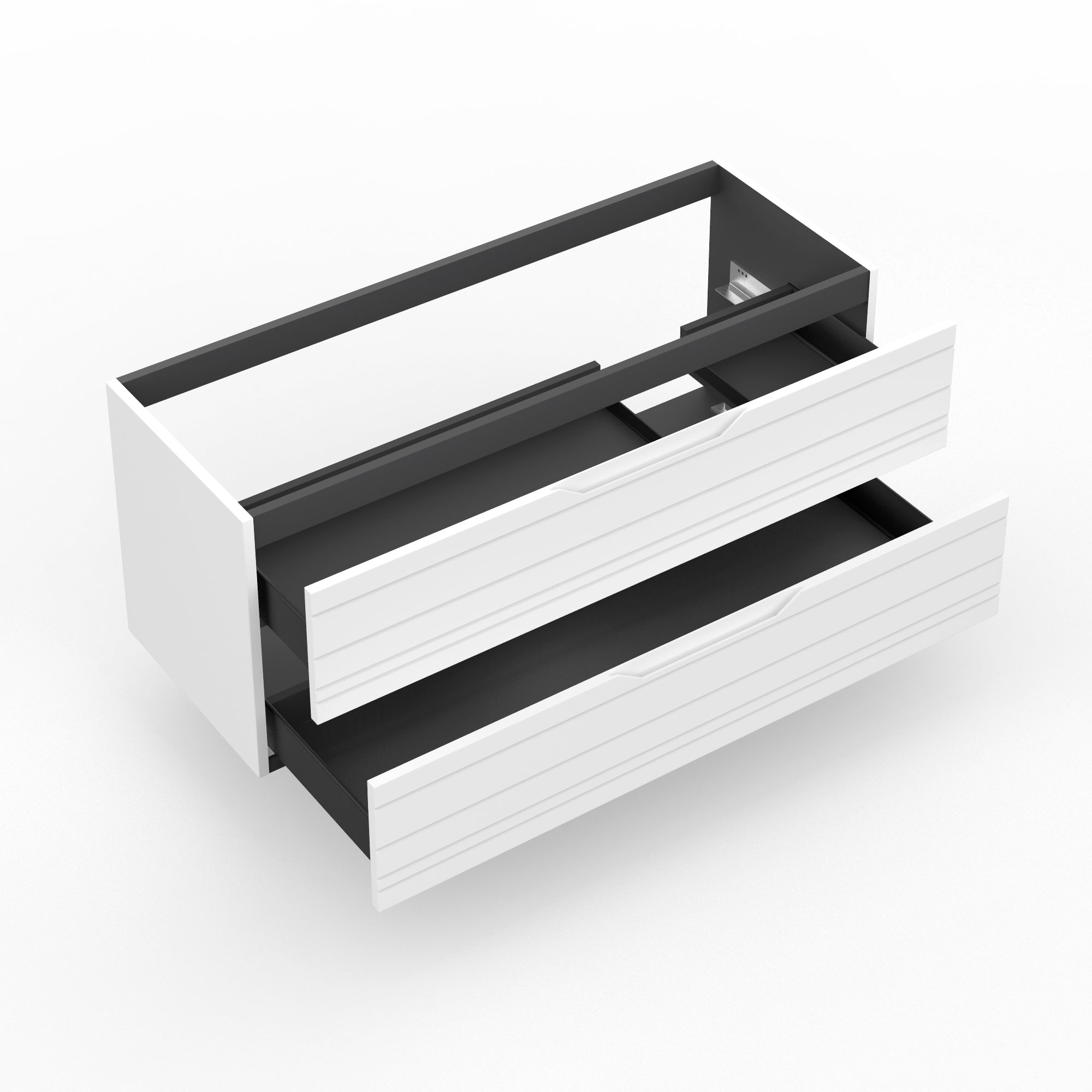 Base portalavabo 2 cassetti per vasca DX CORDELIA | Bianco opaco