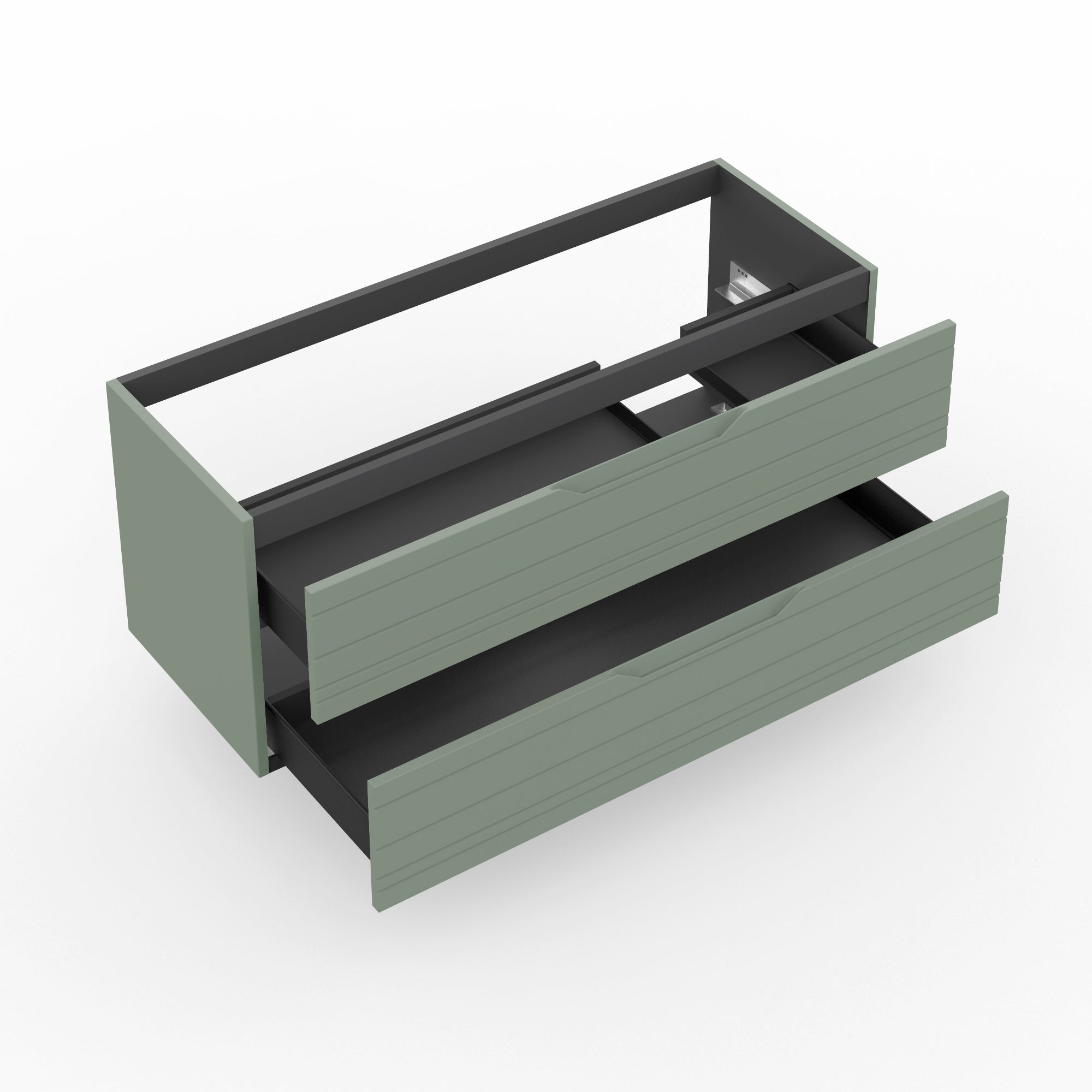 Base portalavabo 2 cassetti per vasca DX CORDELIA | Verde salvia