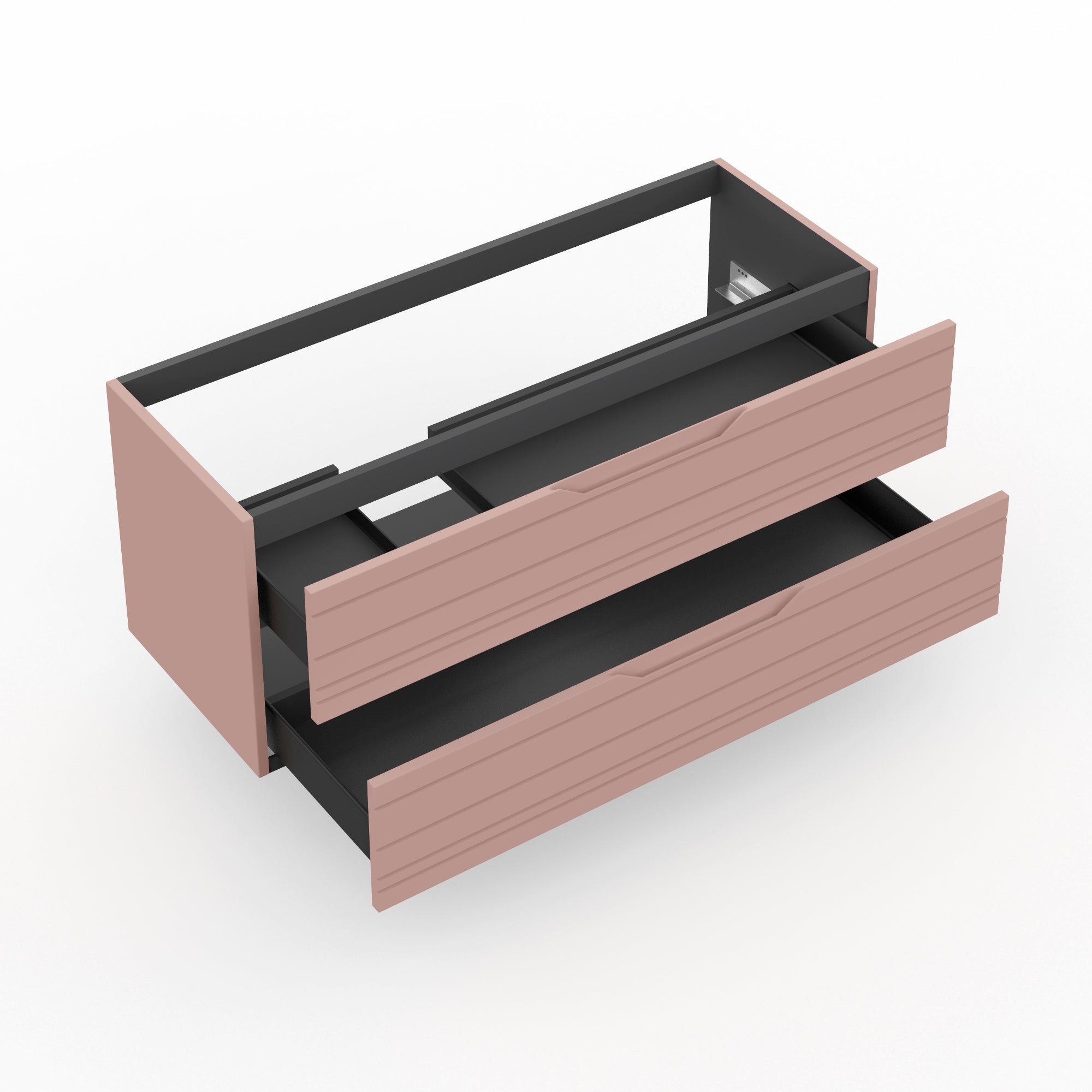 Base portalavabo 2 cassetti per vasca SX CORDELIA | Rosa cipria
