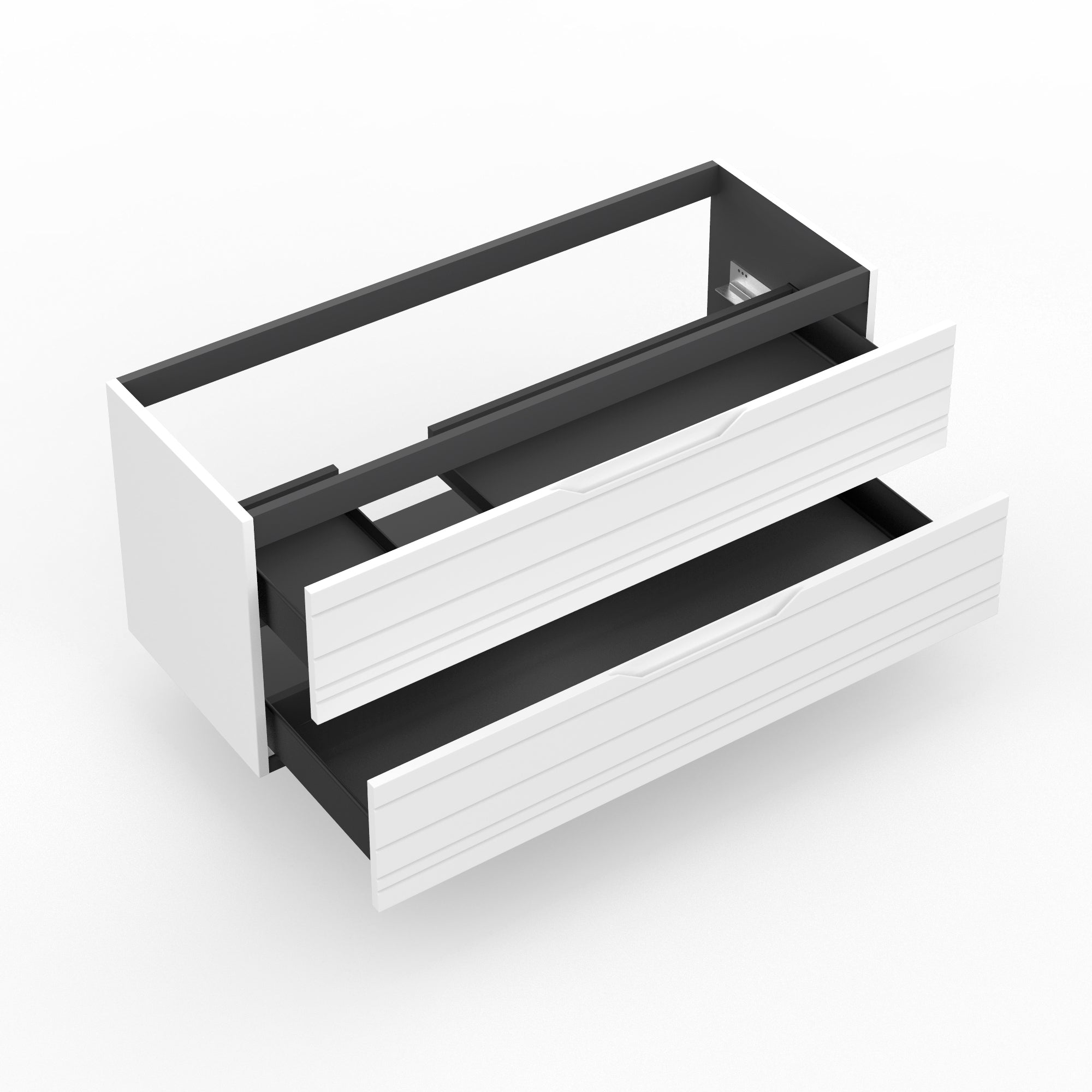 Base portalavabo 2 cassetti per vasca SX CORDELIA | Bianco opaco
