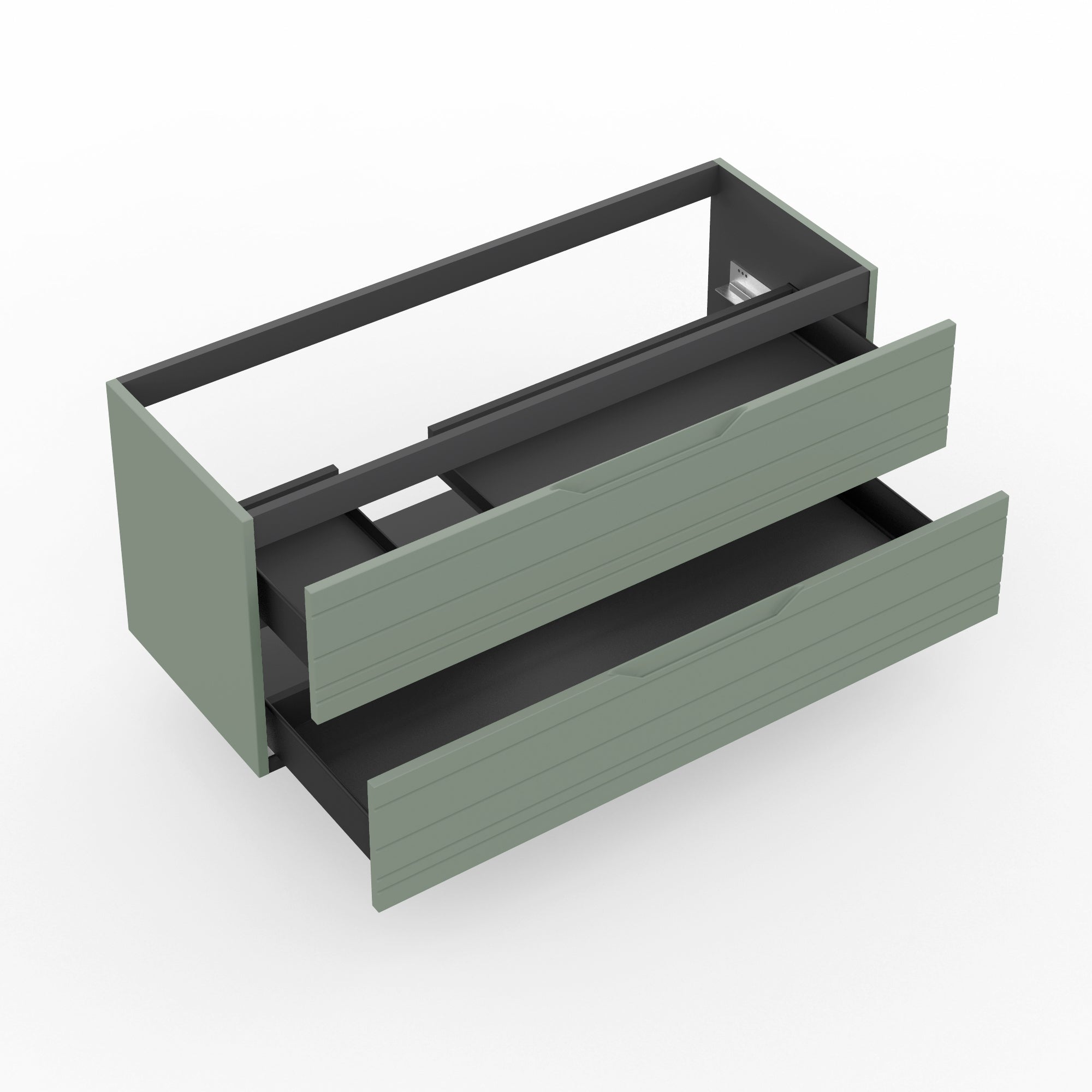 Base portalavabo 2 cassetti per vasca SX CORDELIA | Verde salvia