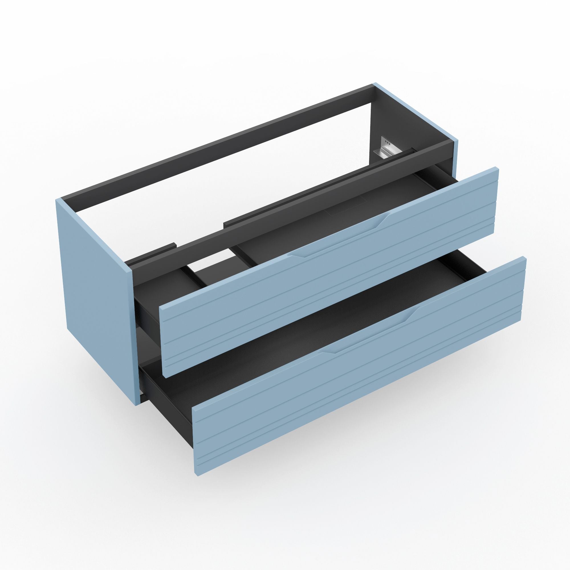 Base portalavabo 2 cassetti per vasca SX CORDELIA | Azzurro tiffany