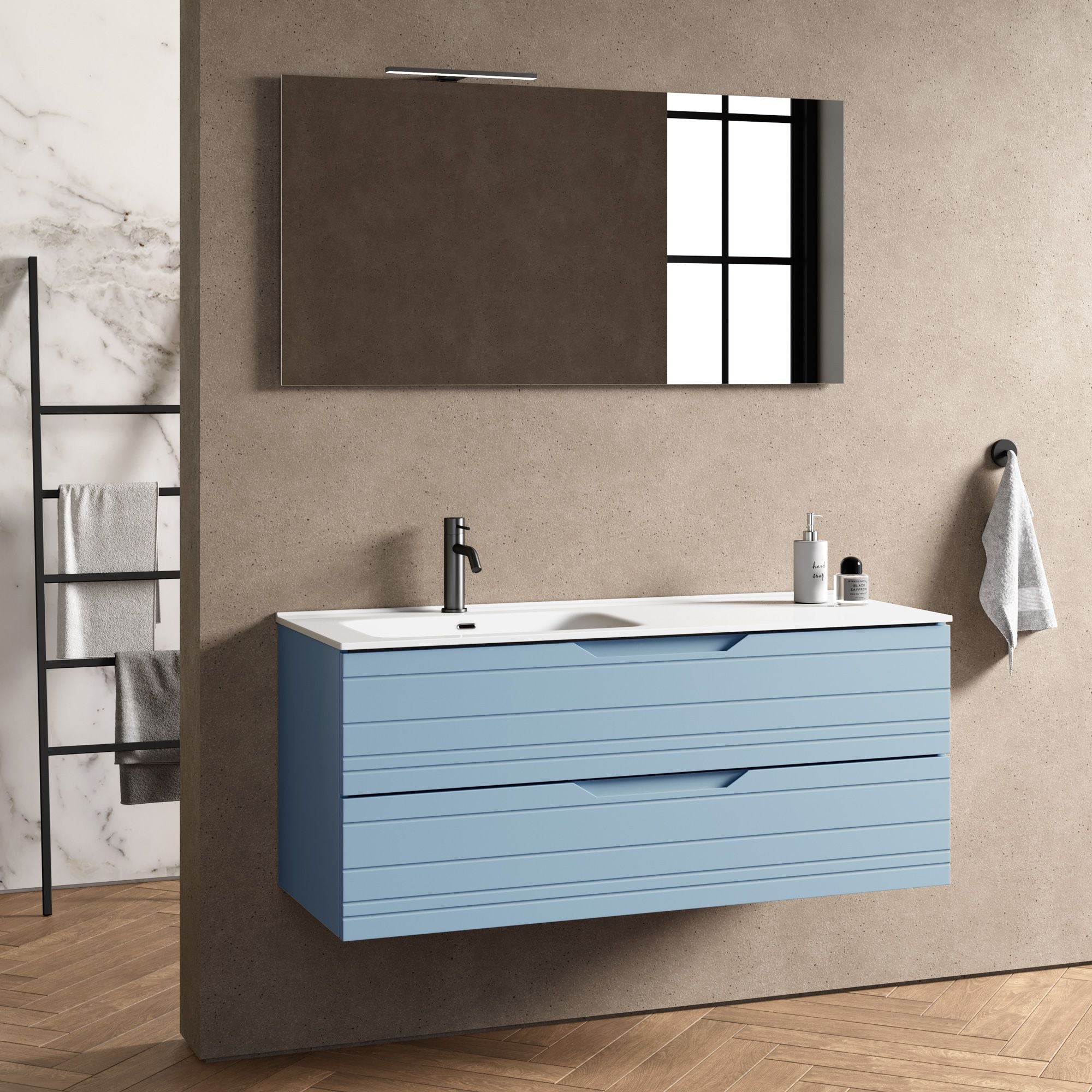 Composizione vasca SX 4 pezzi CORDELIA | Azzurro tiffany