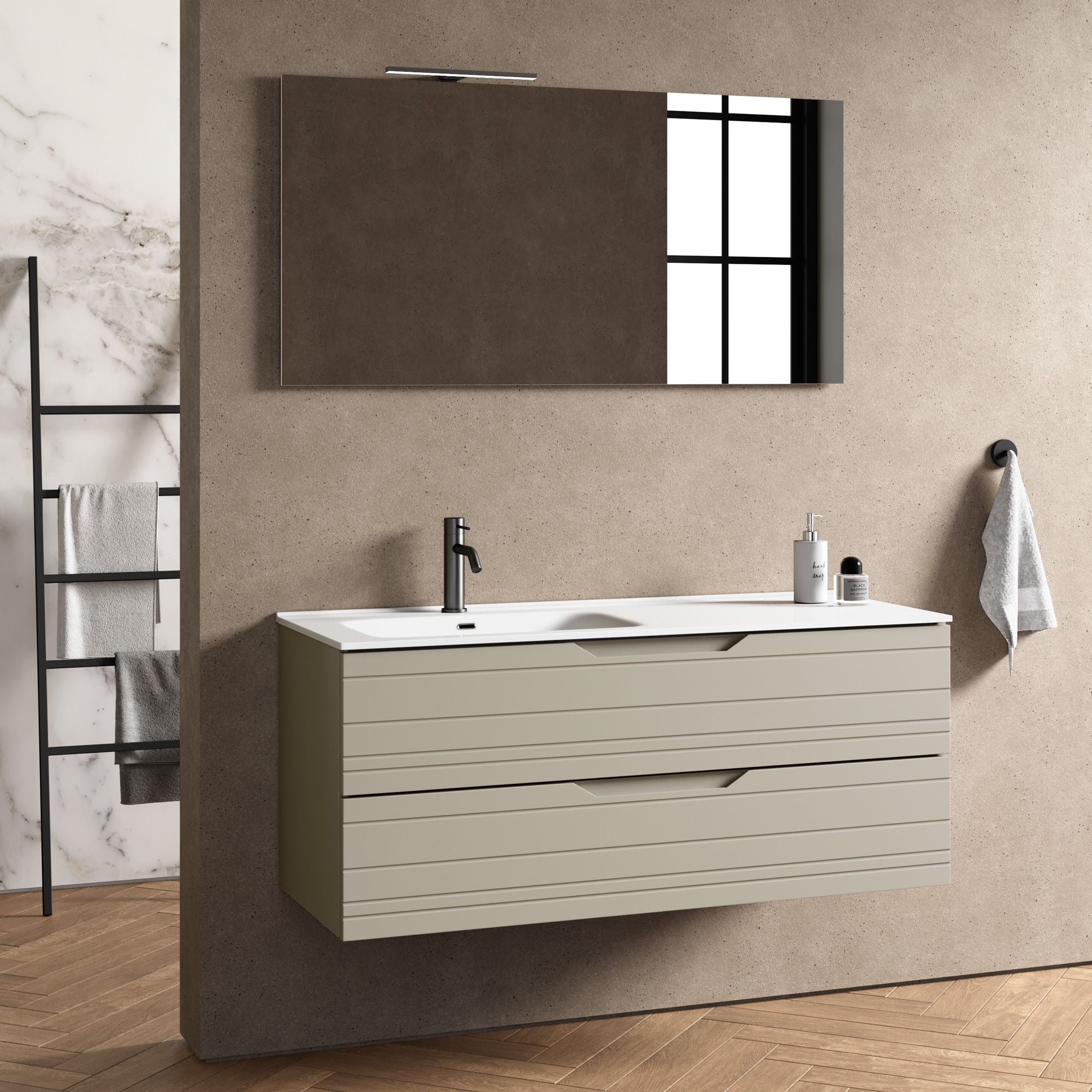 Composizione vasca SX 4 pezzi CORDELIA | Tortora