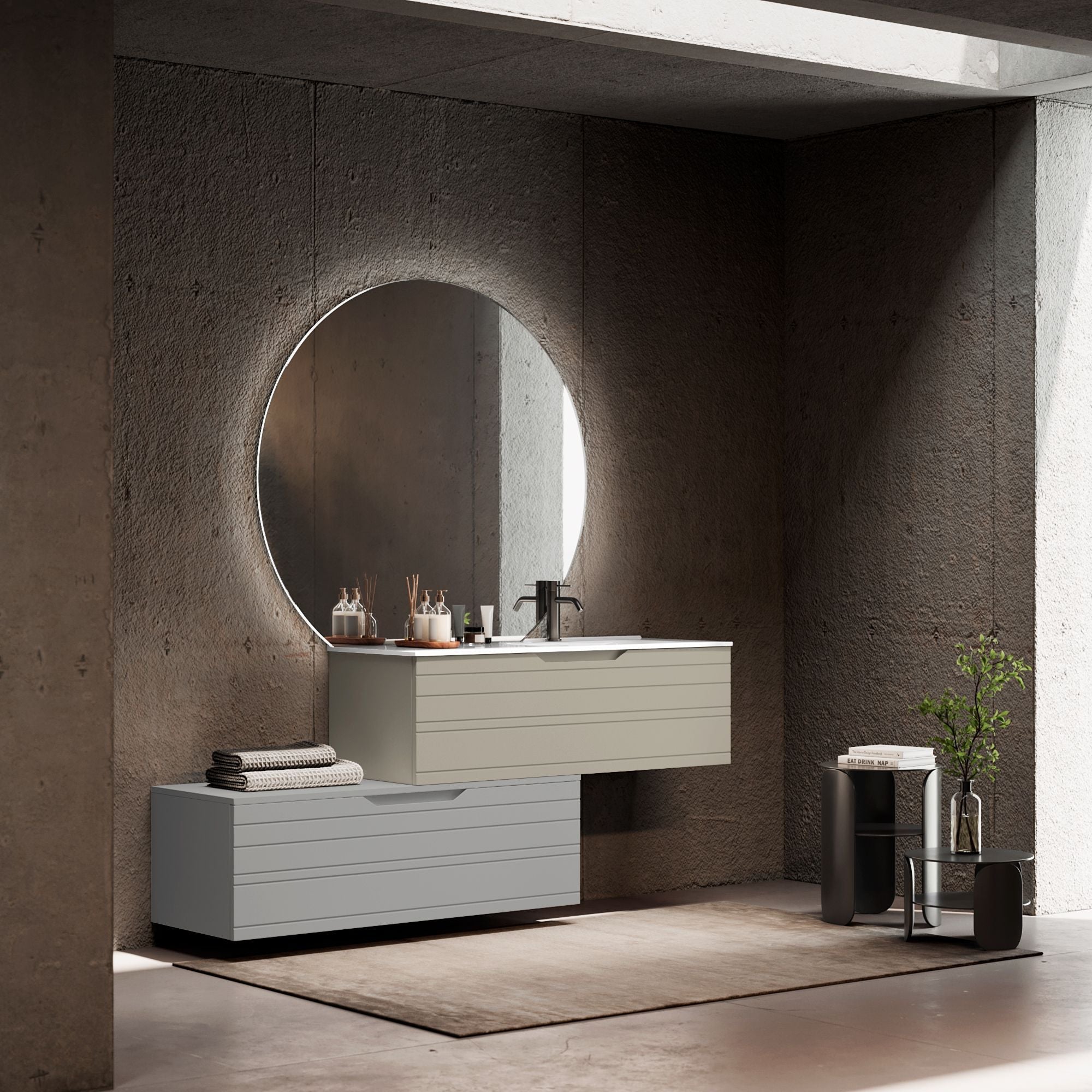 Composizione vasca DX 4 pezzi CORDELIA | Tortora/| Grigio