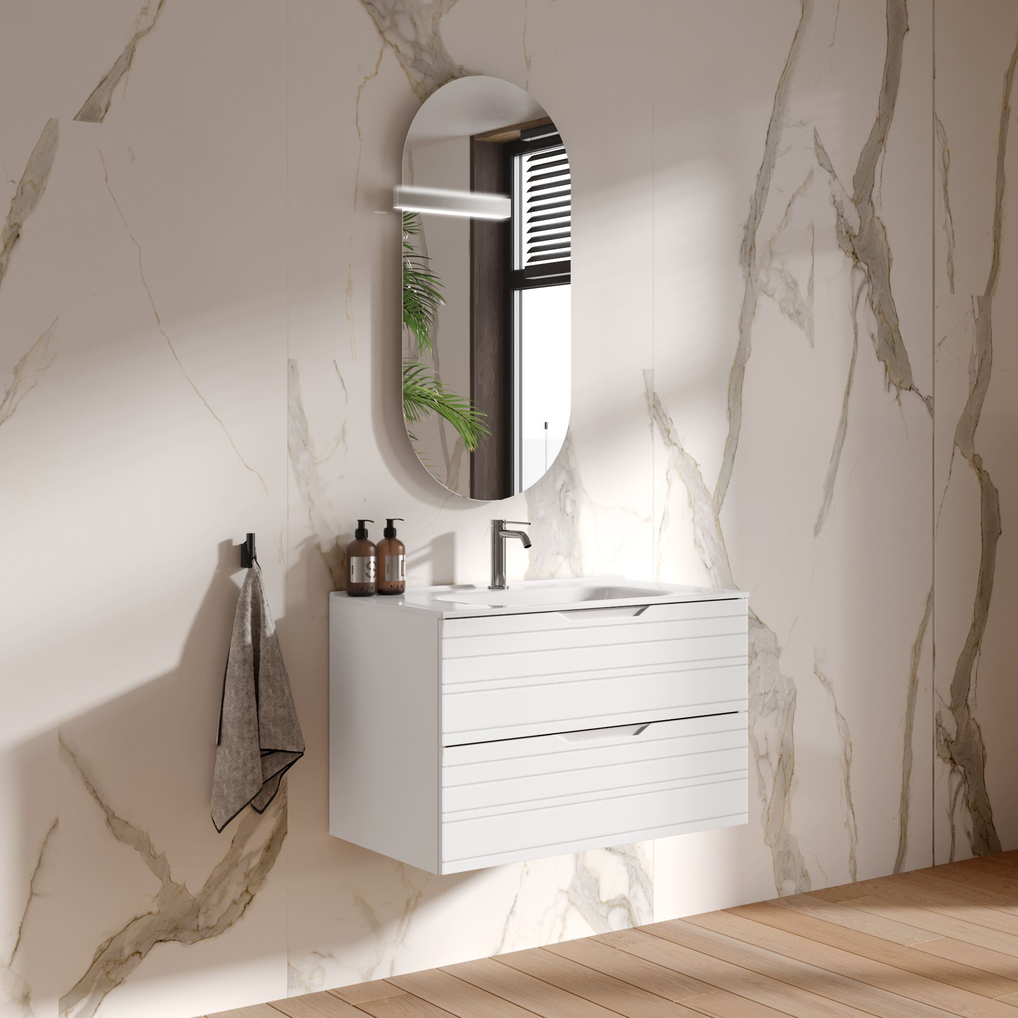 Composizione 4 pezzi CORDELIA | Bianco opaco