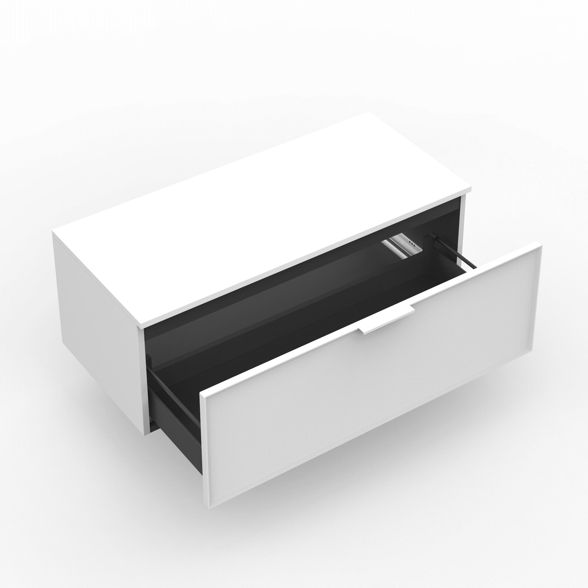 Base con top 1 cestone ATLAS | Bianco opaco