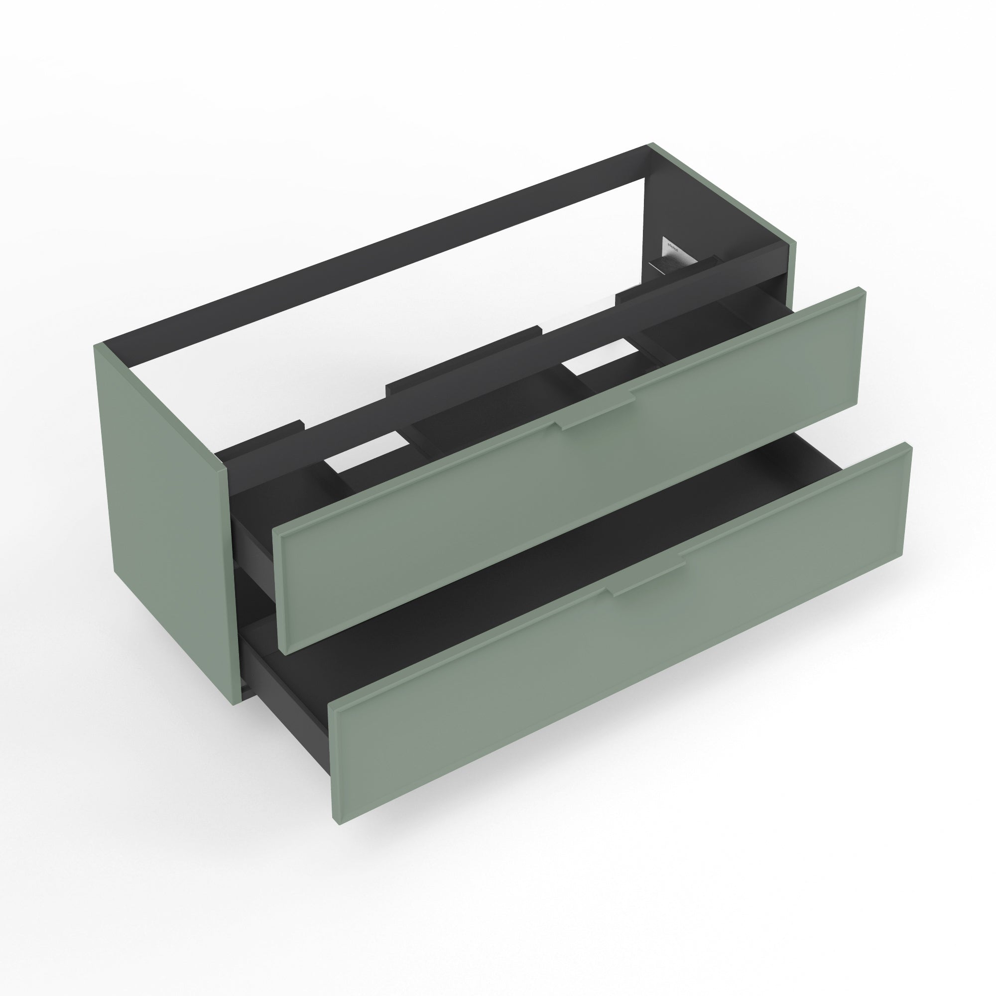 Base portalavabo 2 cassetti per doppia vasca ATLAS | Verde salvia