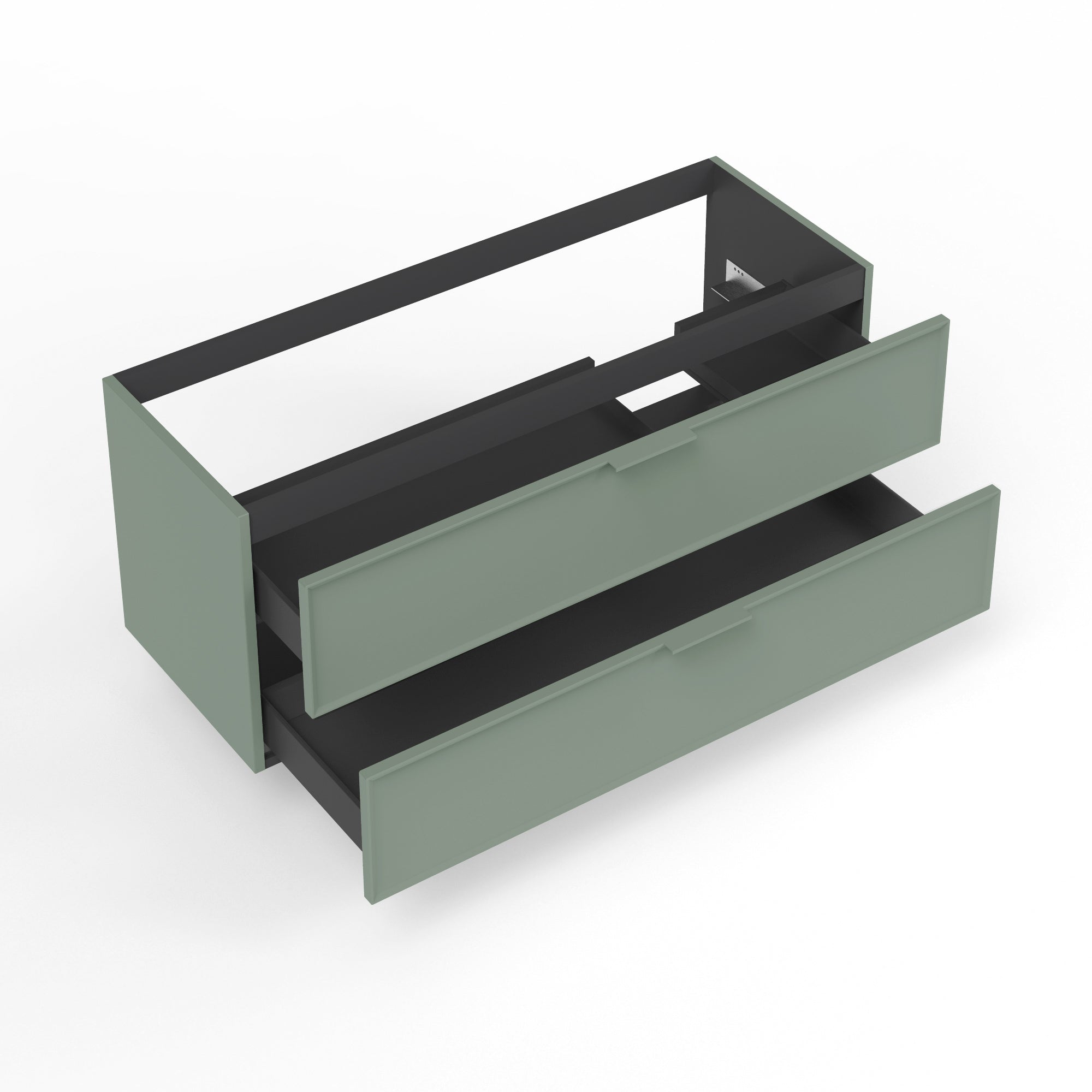 Base portalavabo 2 cassetti per vasca DX ATLAS | Verde salvia