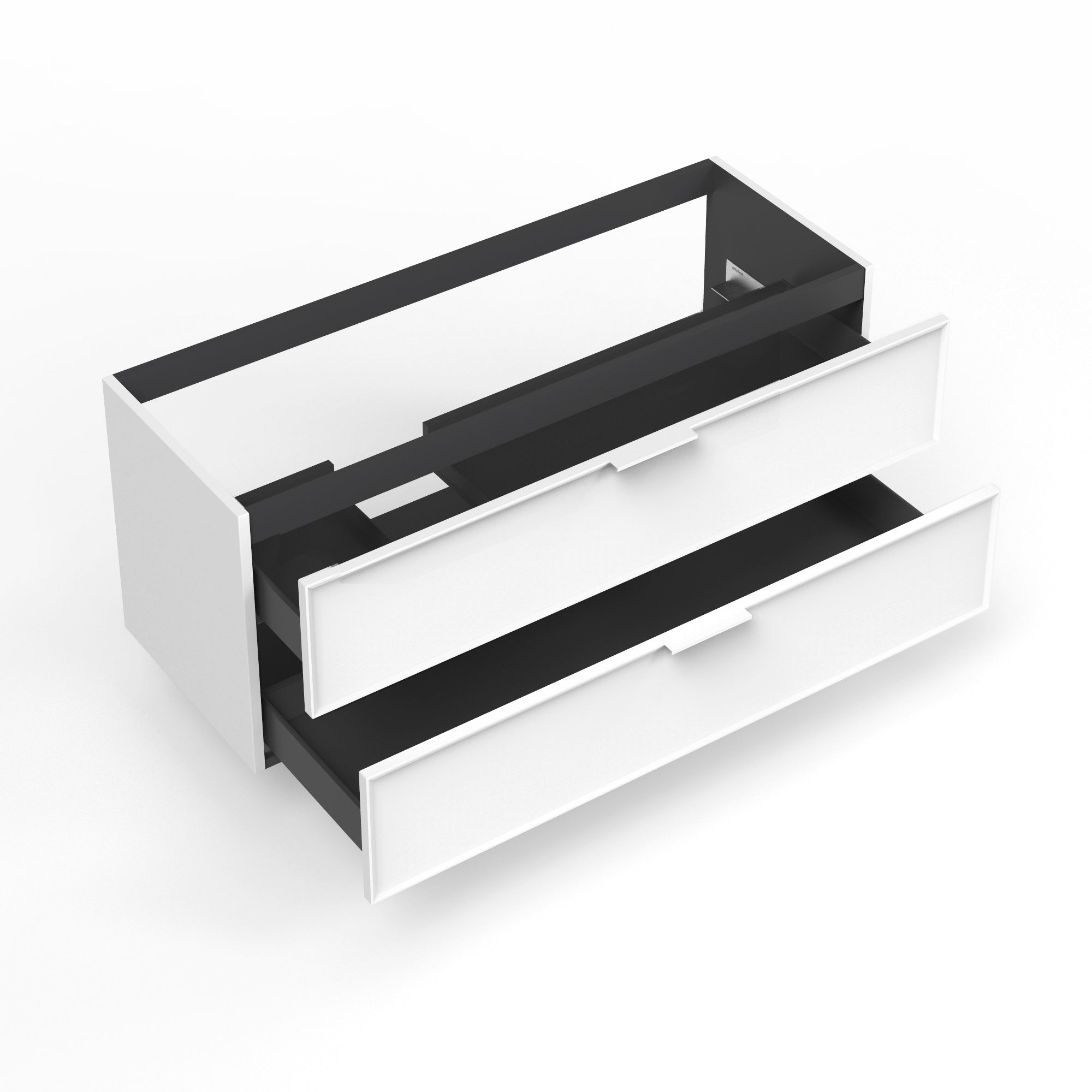 Base portalavabo 2 cassetti per vasca SX ATLAS | Bianco opaco
