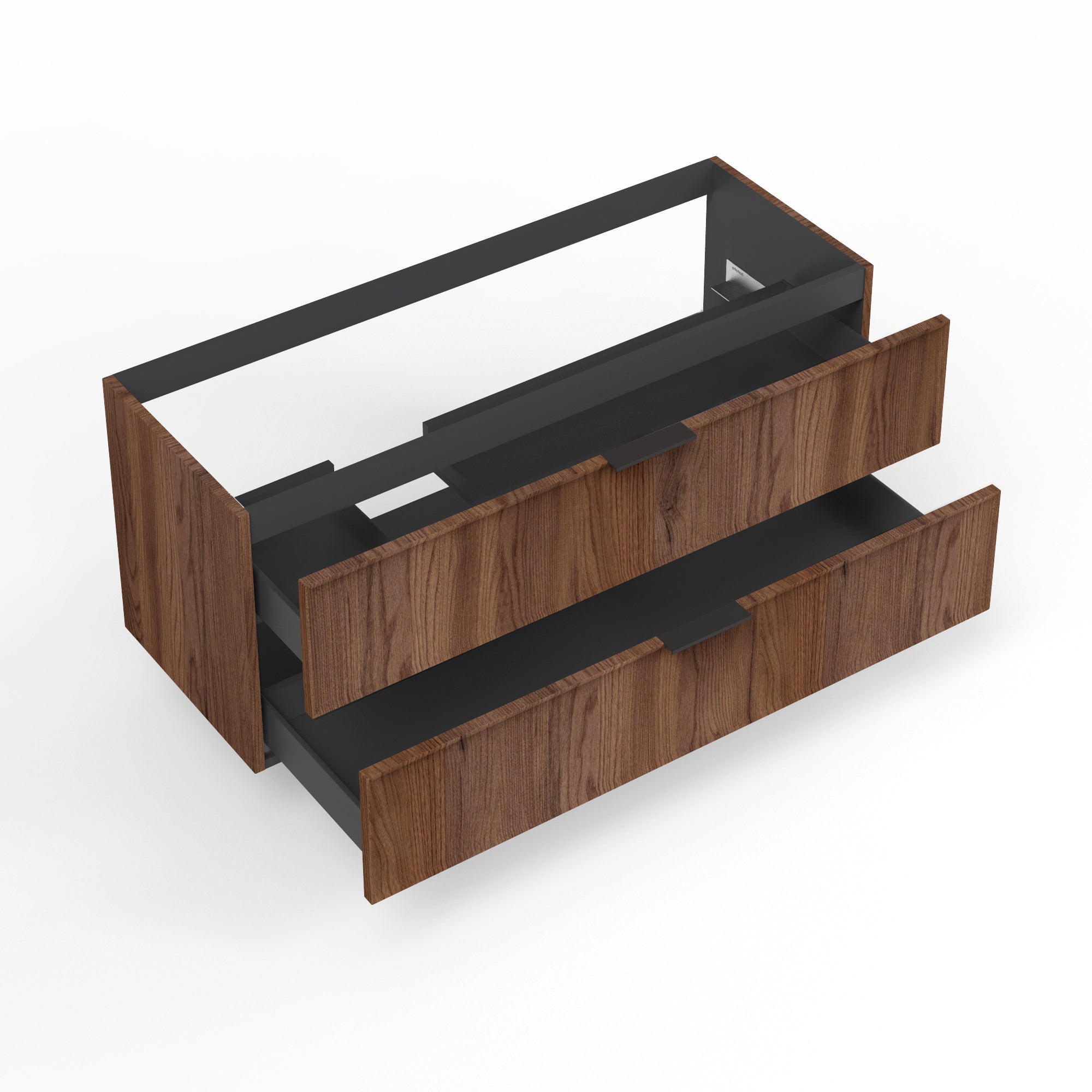 Base portalavabo 2 cassetti per vasca SX ATLAS | Rovere rio