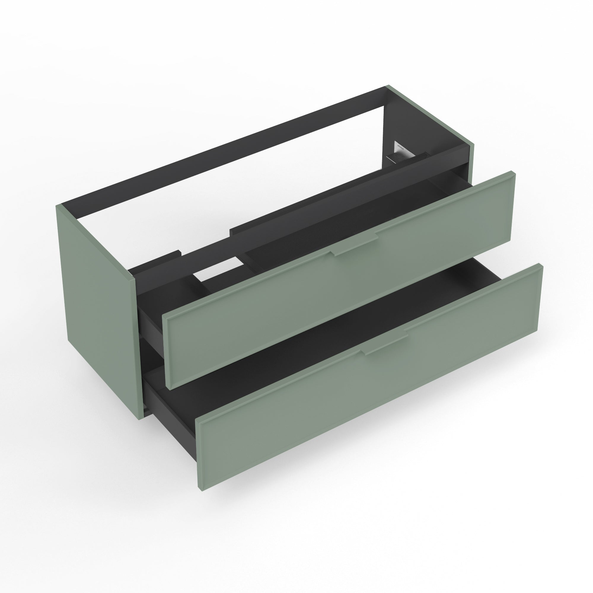Base portalavabo 2 cassetti per vasca SX ATLAS | Verde salvia
