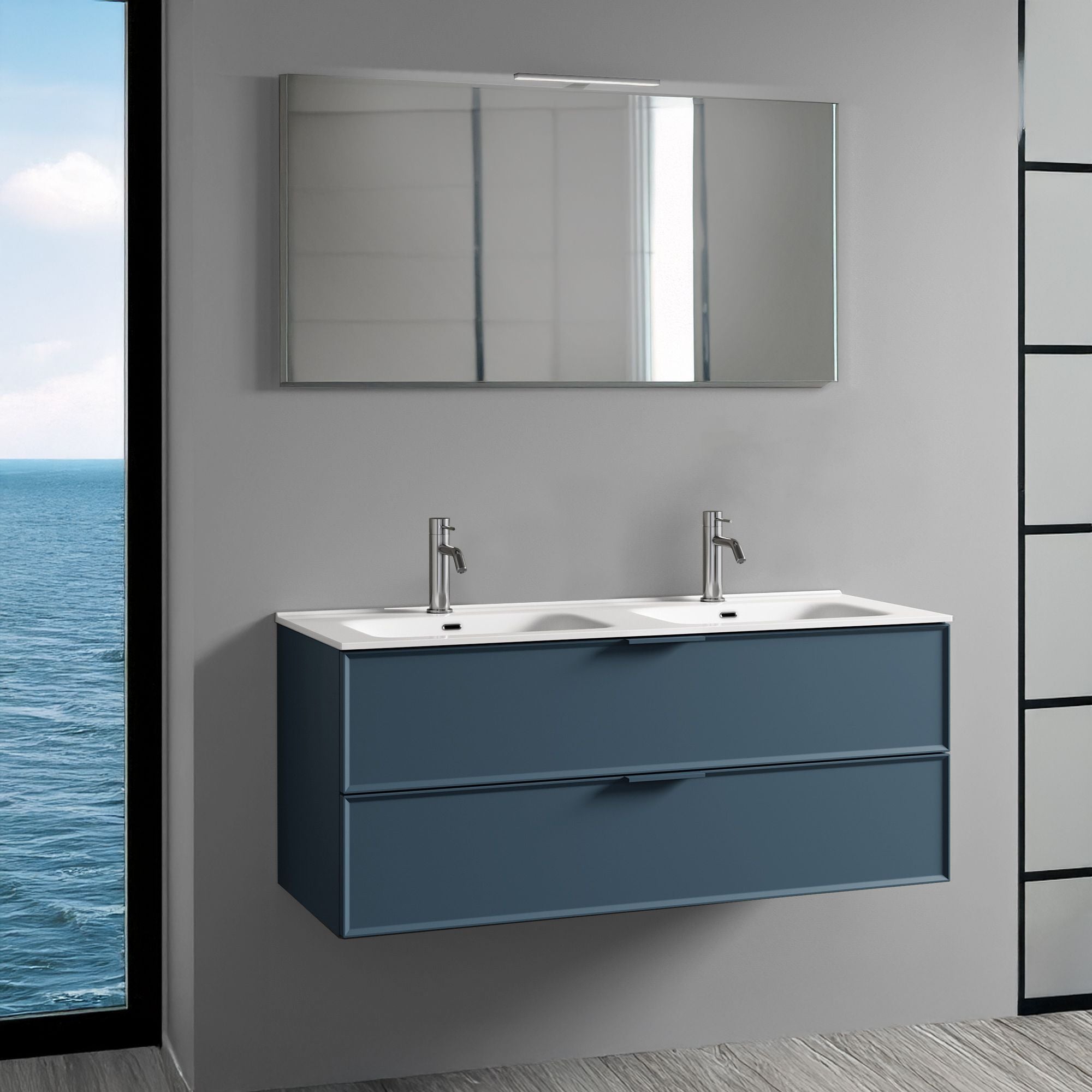 Composizione doppia vasca 5 pezzi ATLAS | Blu