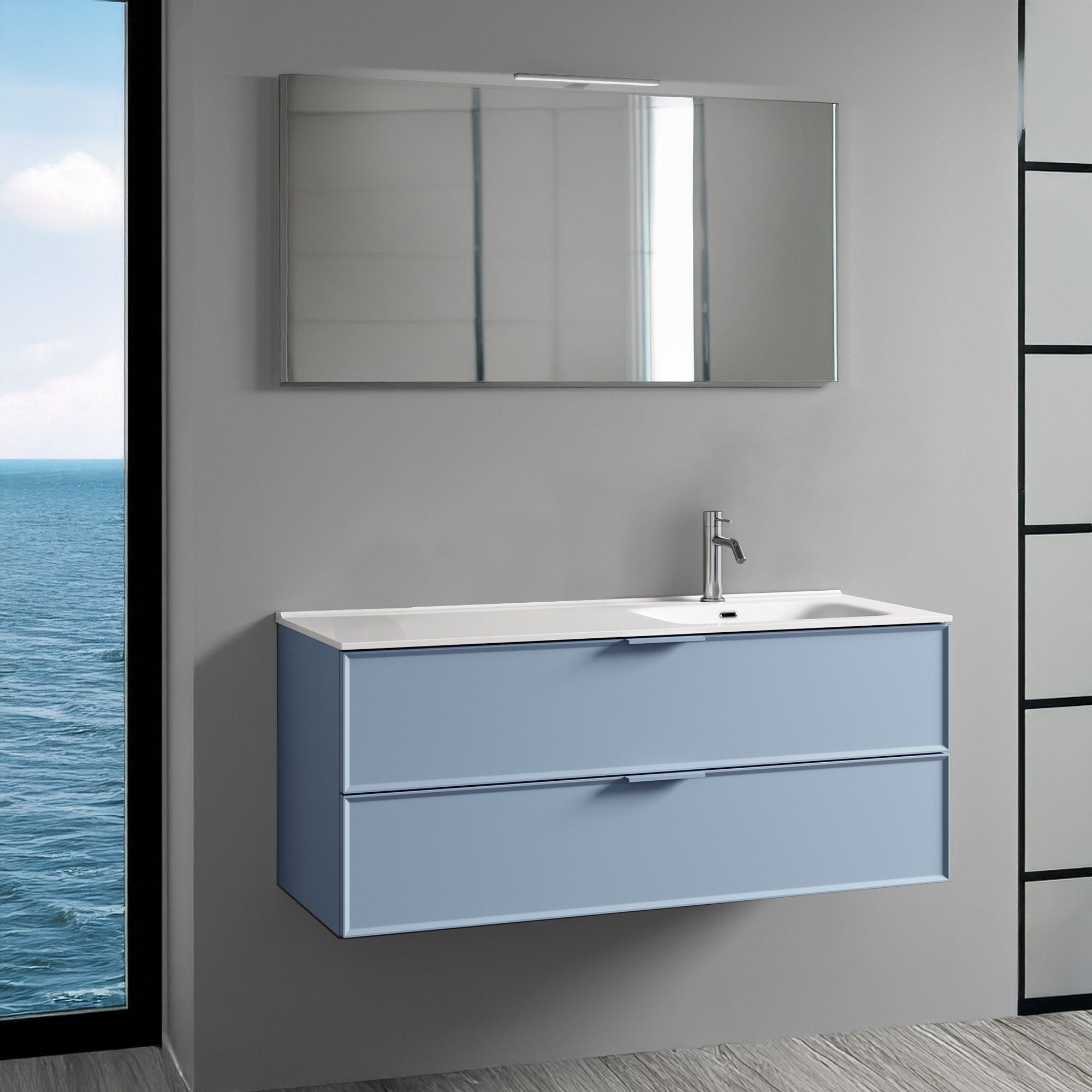 Composizione vasca DX 4 pezzi ATLAS | Azzurro tiffany