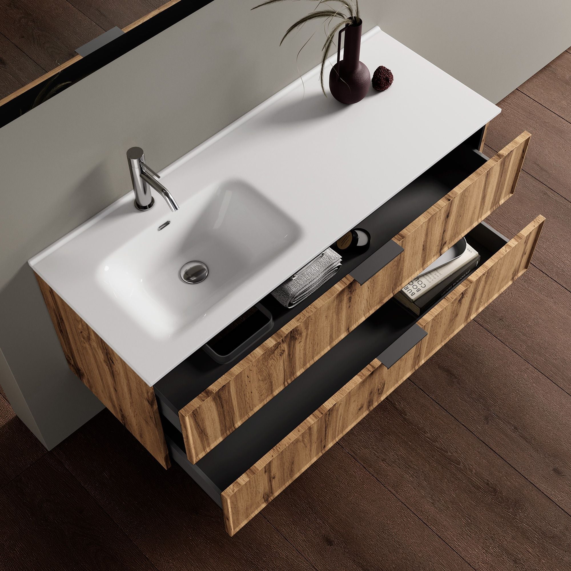 Composizione vasca SX 4 pezzi ATLAS | Quercia