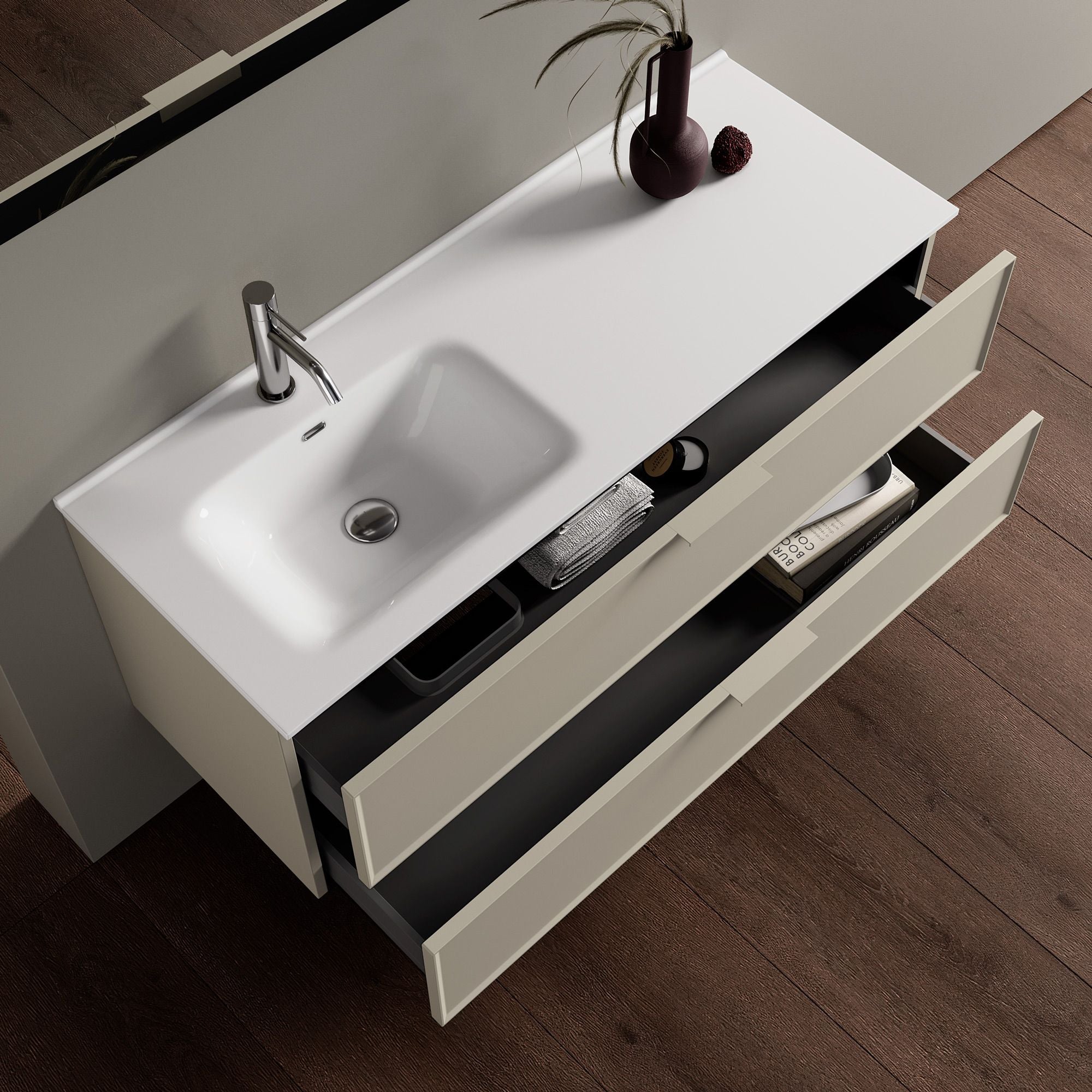 Composizione vasca SX 4 pezzi ATLAS | Tortora