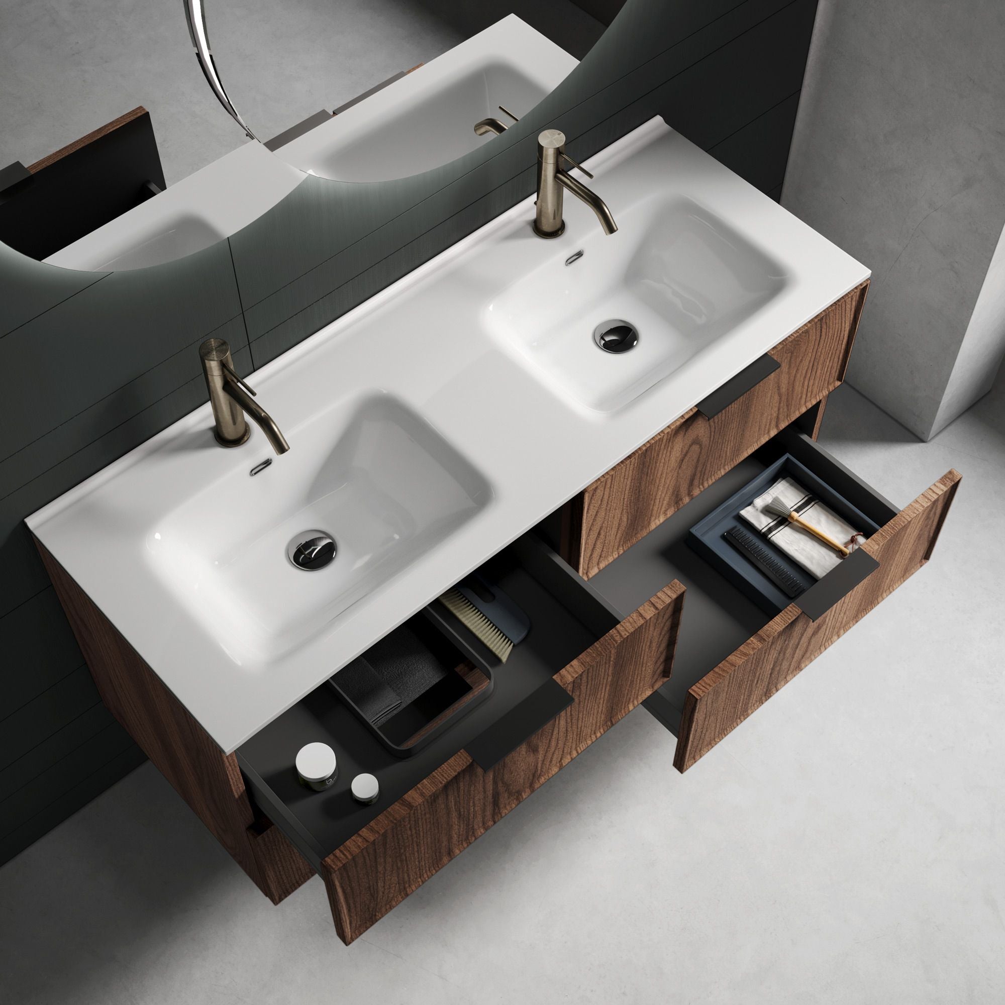 Composizione doppia vasca ATLAS | Rovere rio