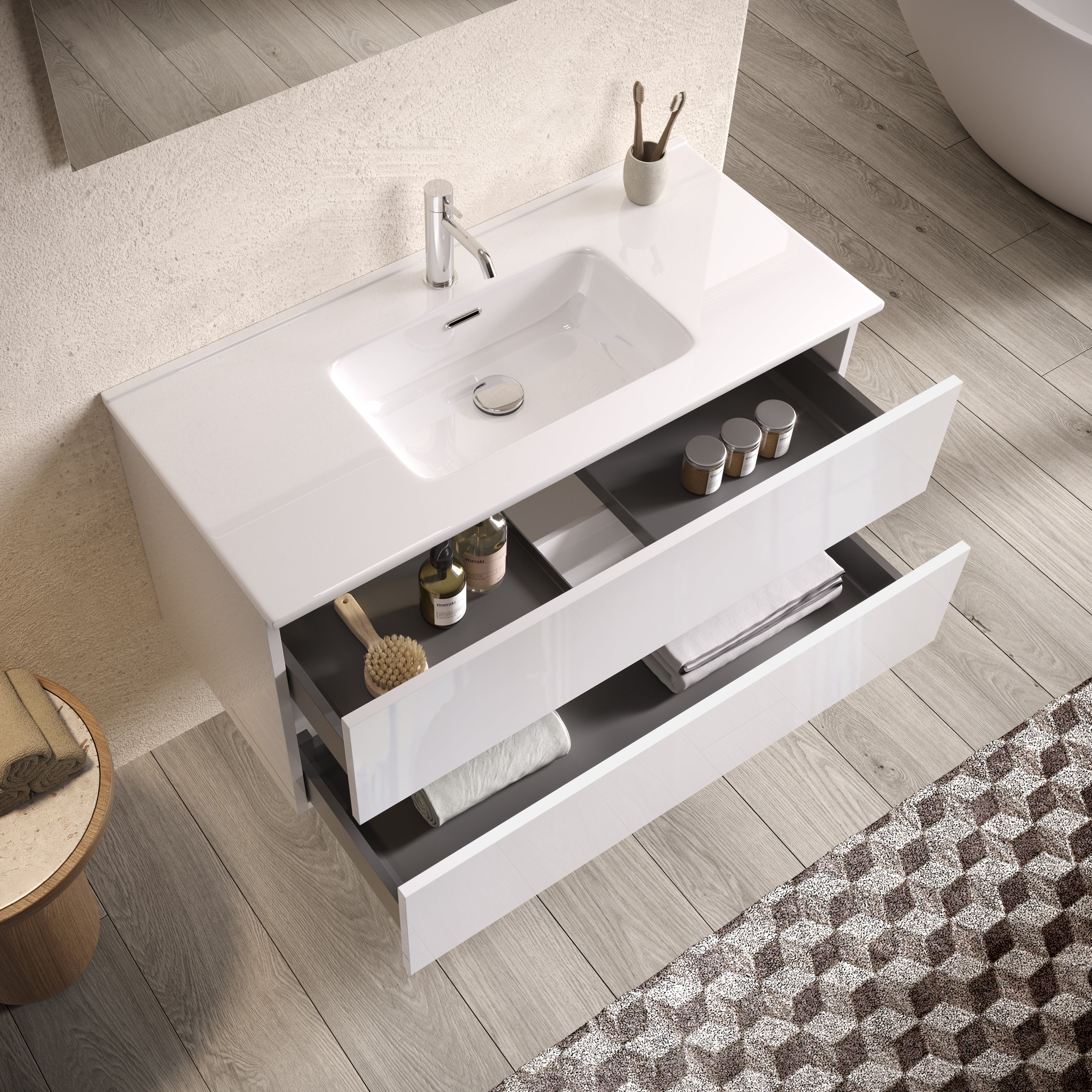 Composizione 4 pezzi PHOEBE | Bianco lucido