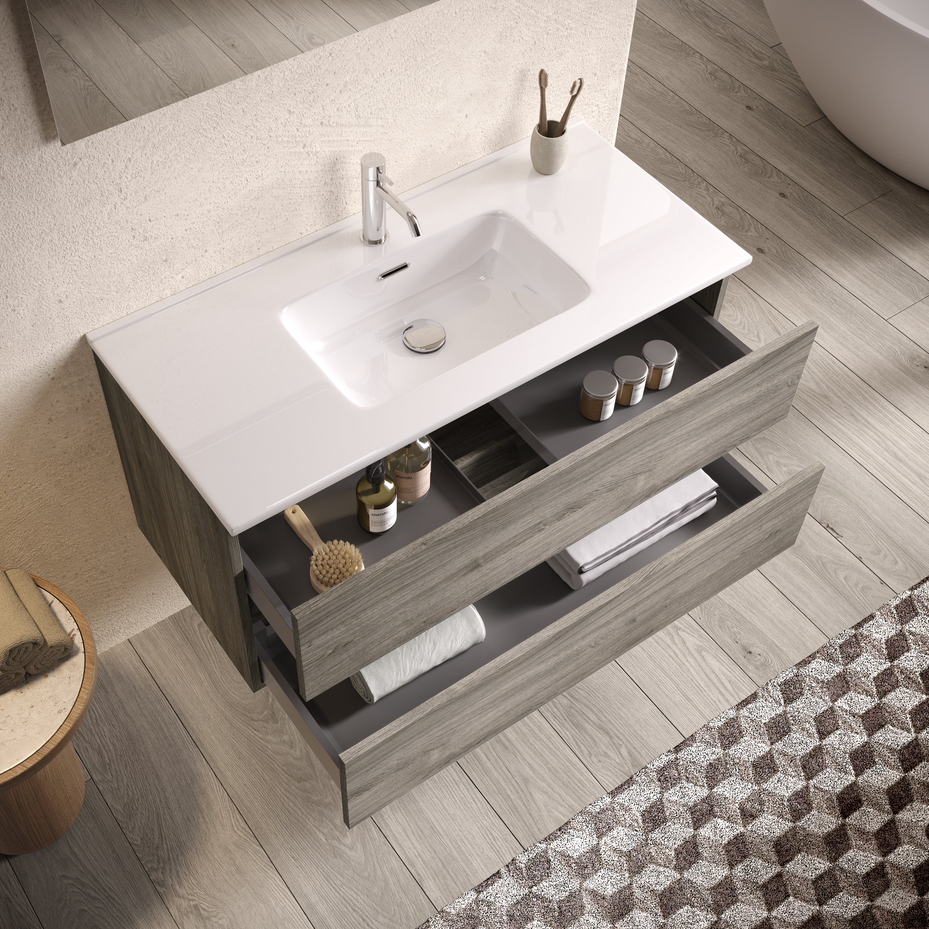 Composizione 4 pezzi PHOEBE | Rovere cenere