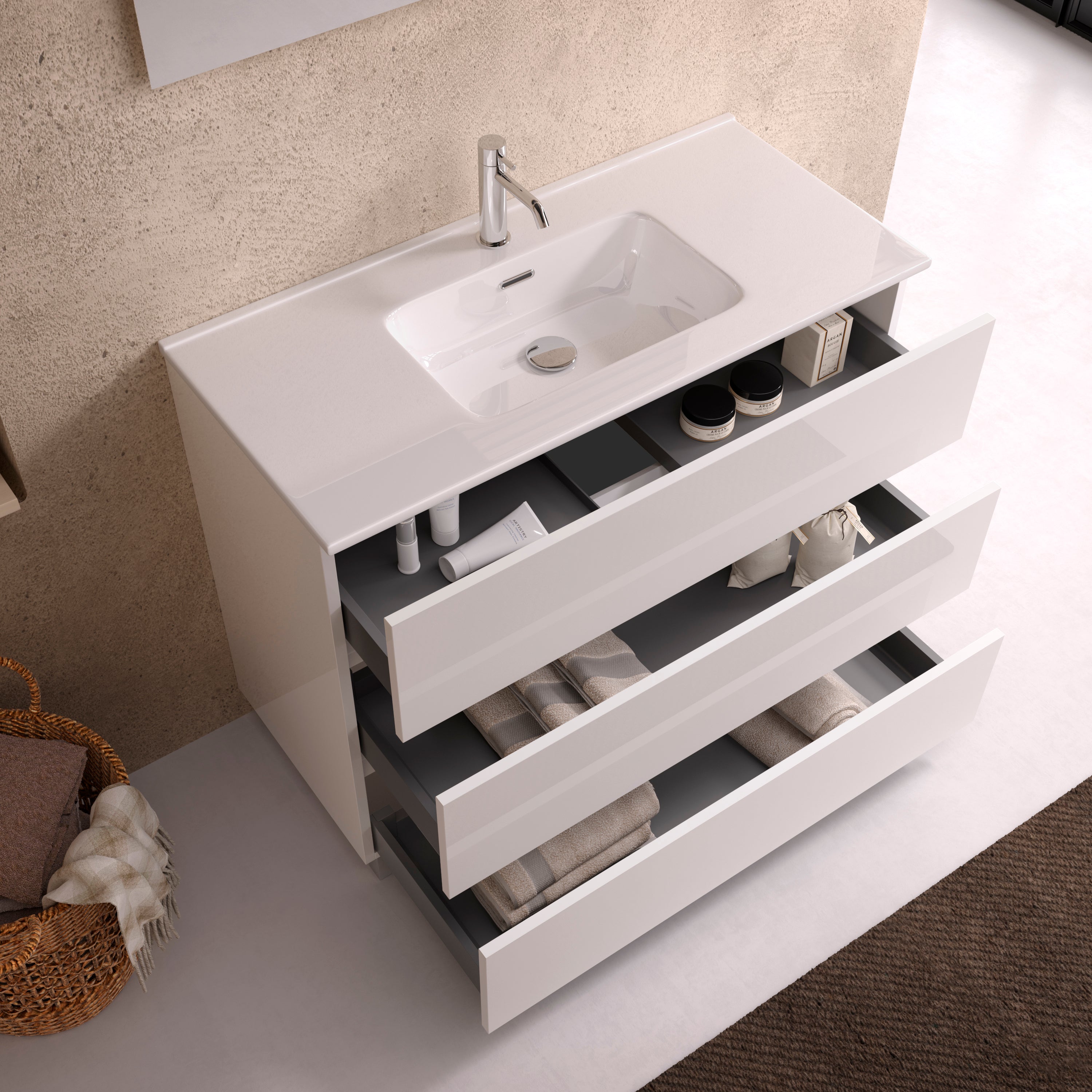 Composizione 4 pezzi PHOEBE | Bianco lucido B