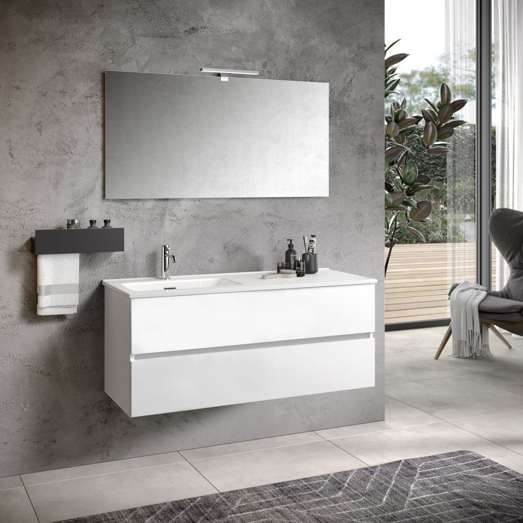 Composizione vasca SX PHOEBE | Bianco opaco