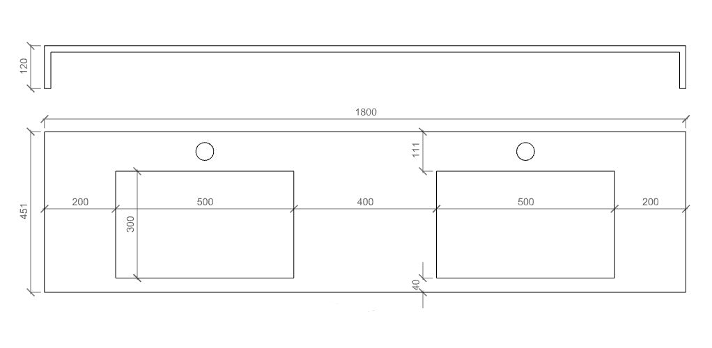 Top 2 vasche integrate 180 MILANO | Corten