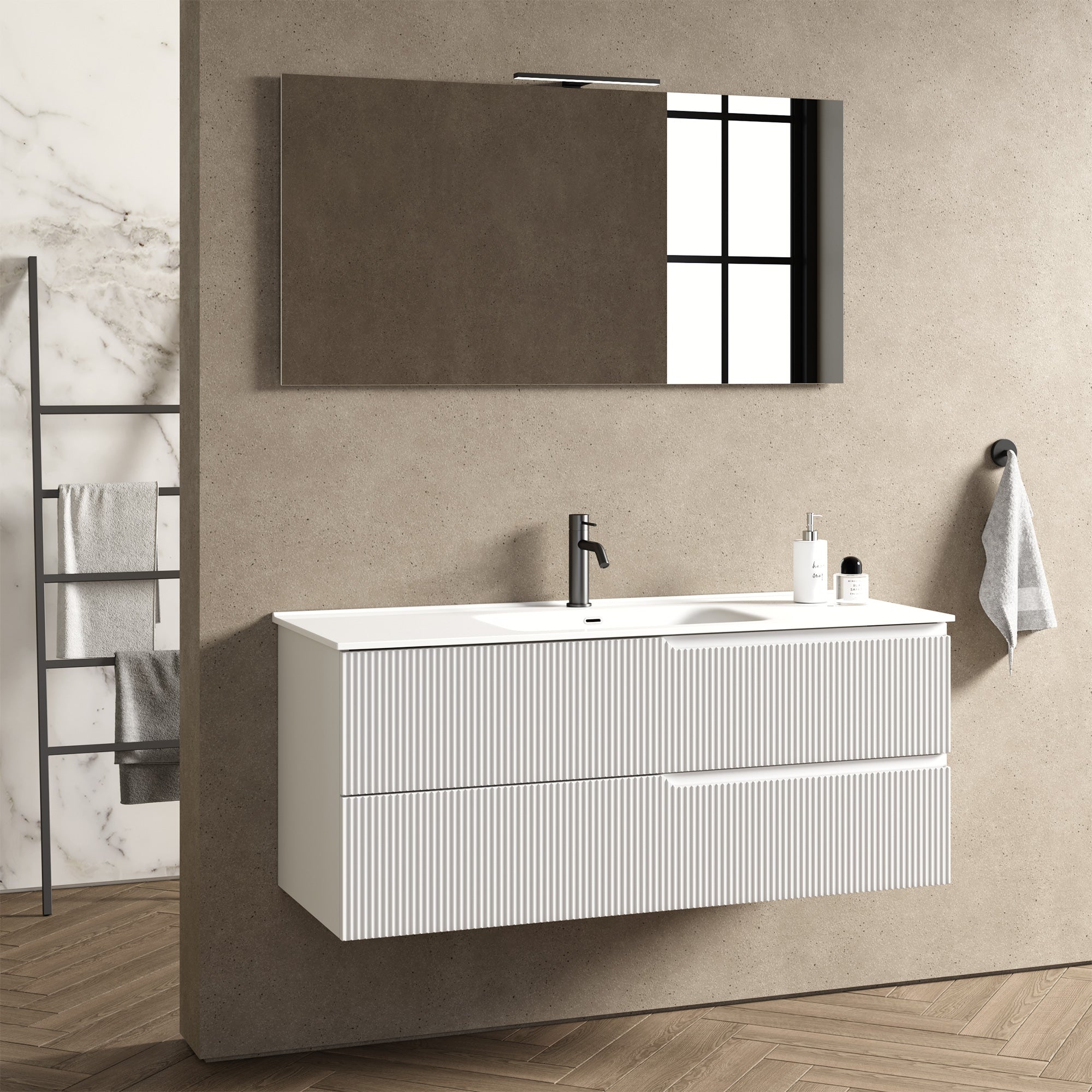 Composizione 4 pezzi EUPORIA | Bianco opaco