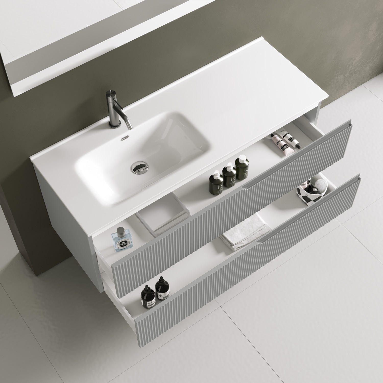 Composizione vasca SX 4 pezzi EUPORIA-42 | Grigio opaco
