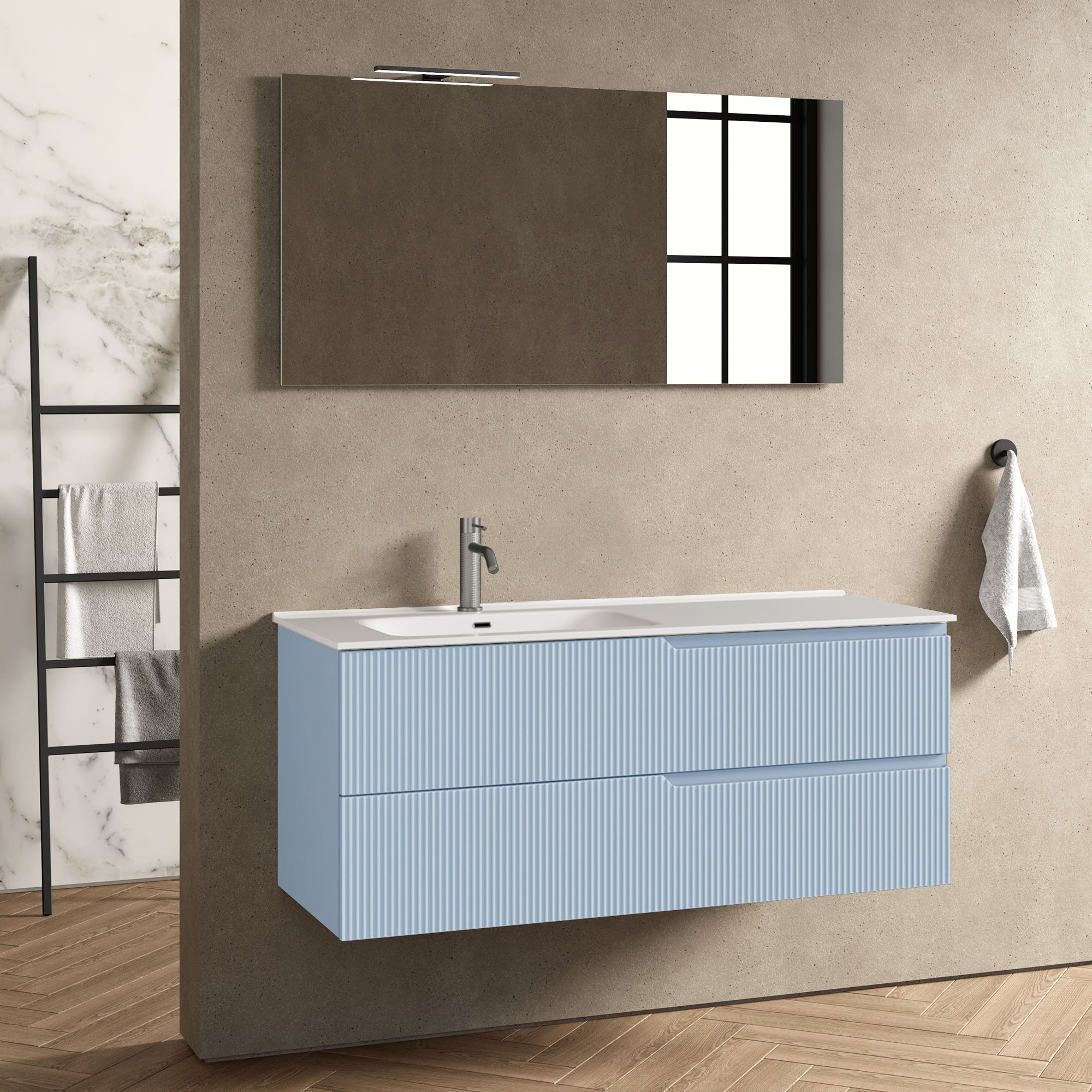 Composizione vasca SX 4 pezzi EUPORIA-42 | Azzurro tiffany
