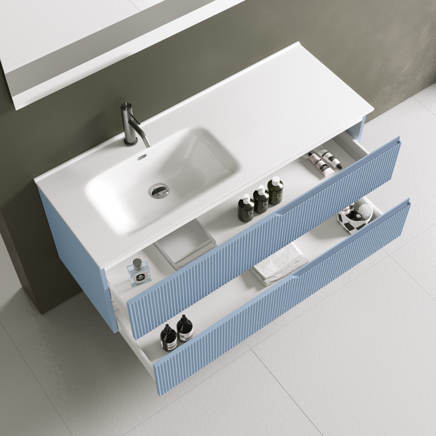 Composizione vasca SX 4 pezzi EUPORIA-42 | Azzurro tiffany