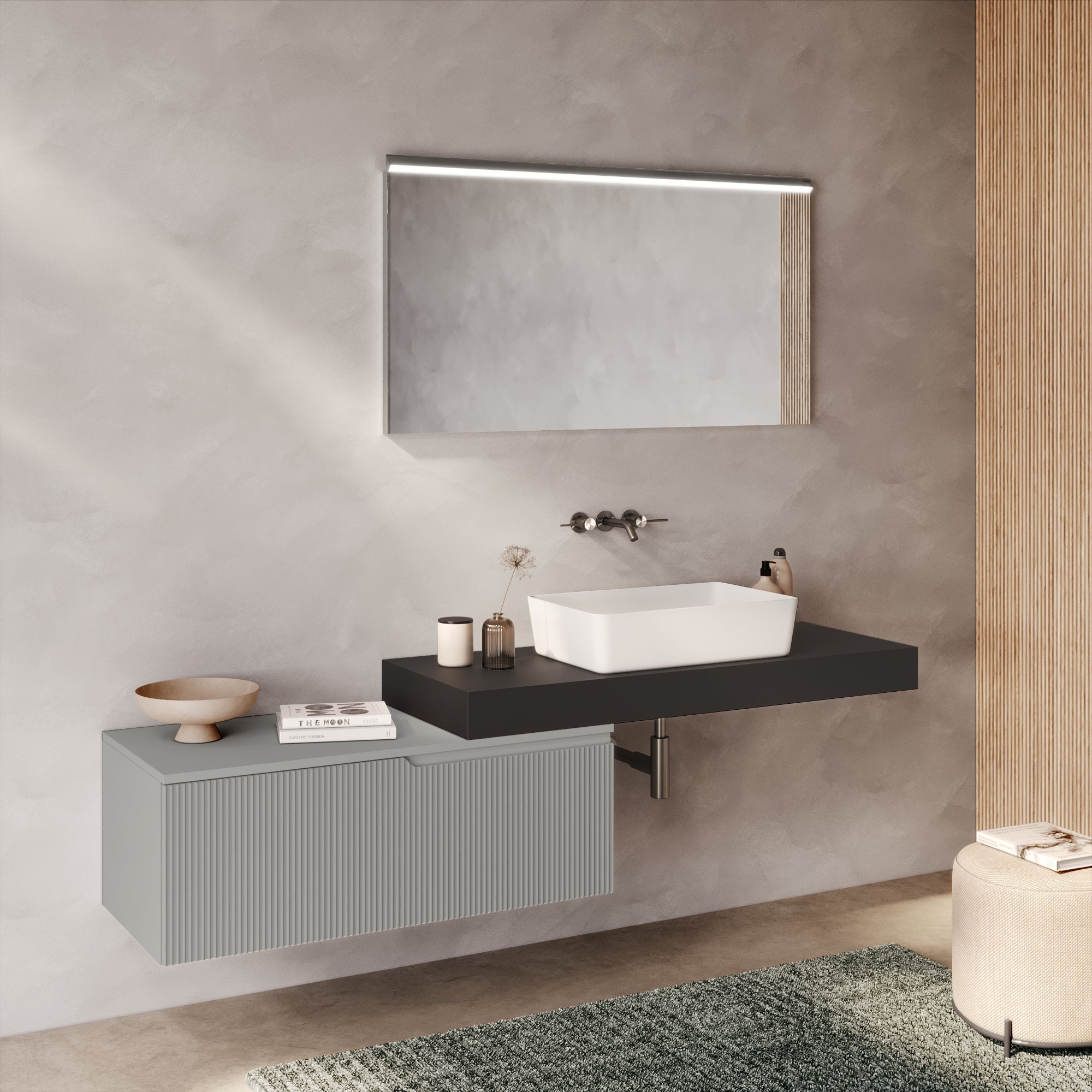 Composizione 4 pezzi EUPORIA-52 | Antracite/Grigio opaco