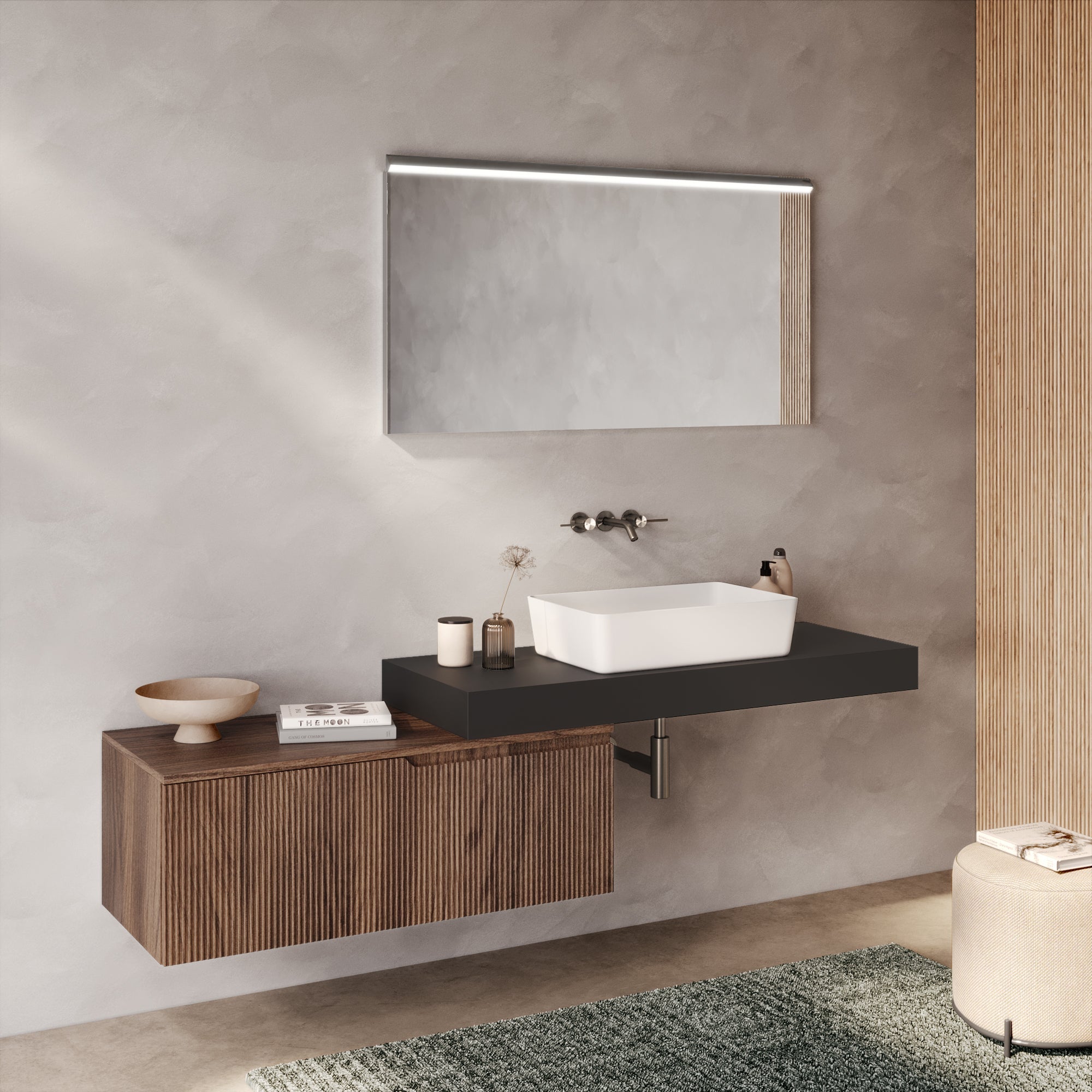Composizione 4 pezzi EUPORIA-52 | Antracite/Rovere rio