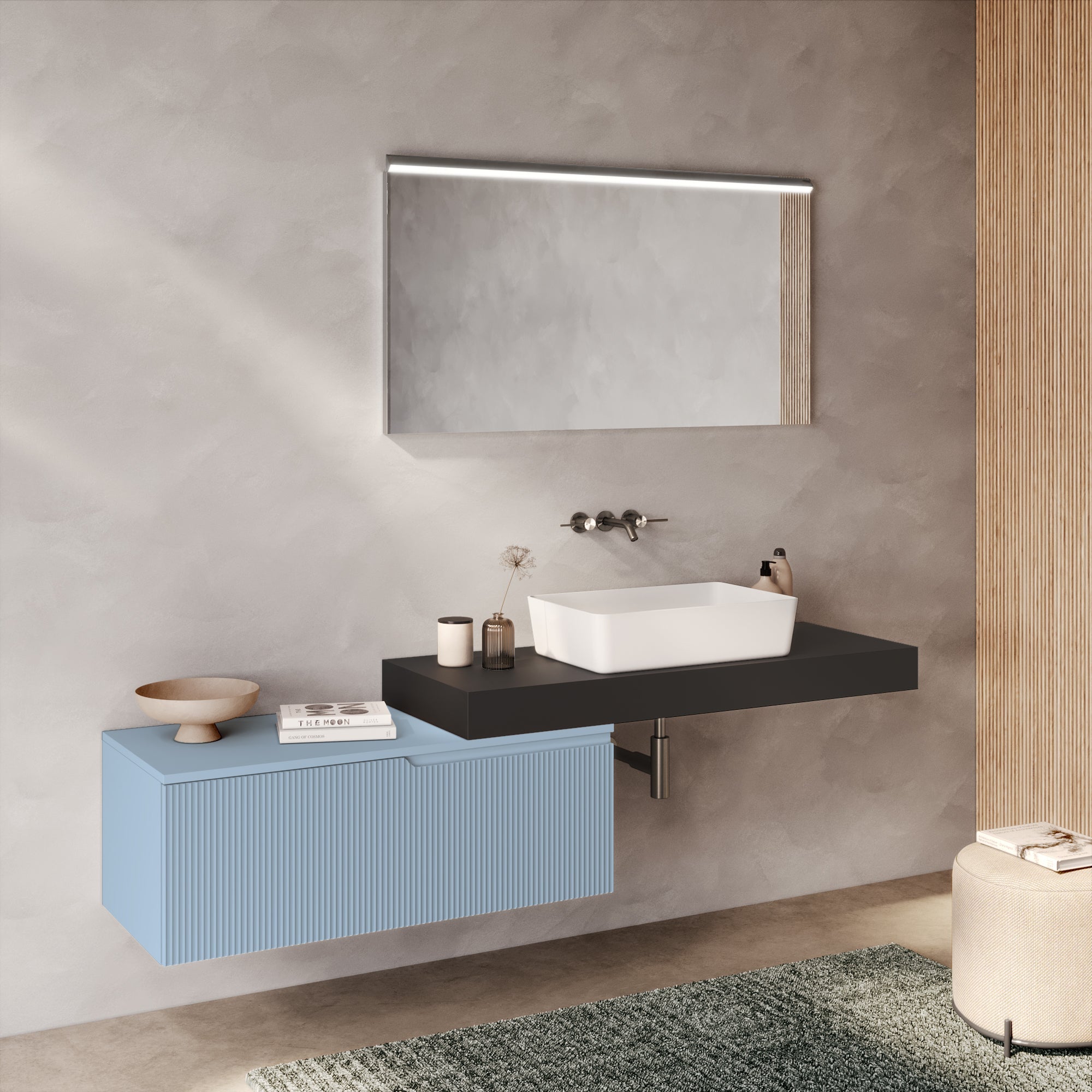 Composizione 4 pezzi EUPORIA-52 | Antracite/Azzurro tiffany
