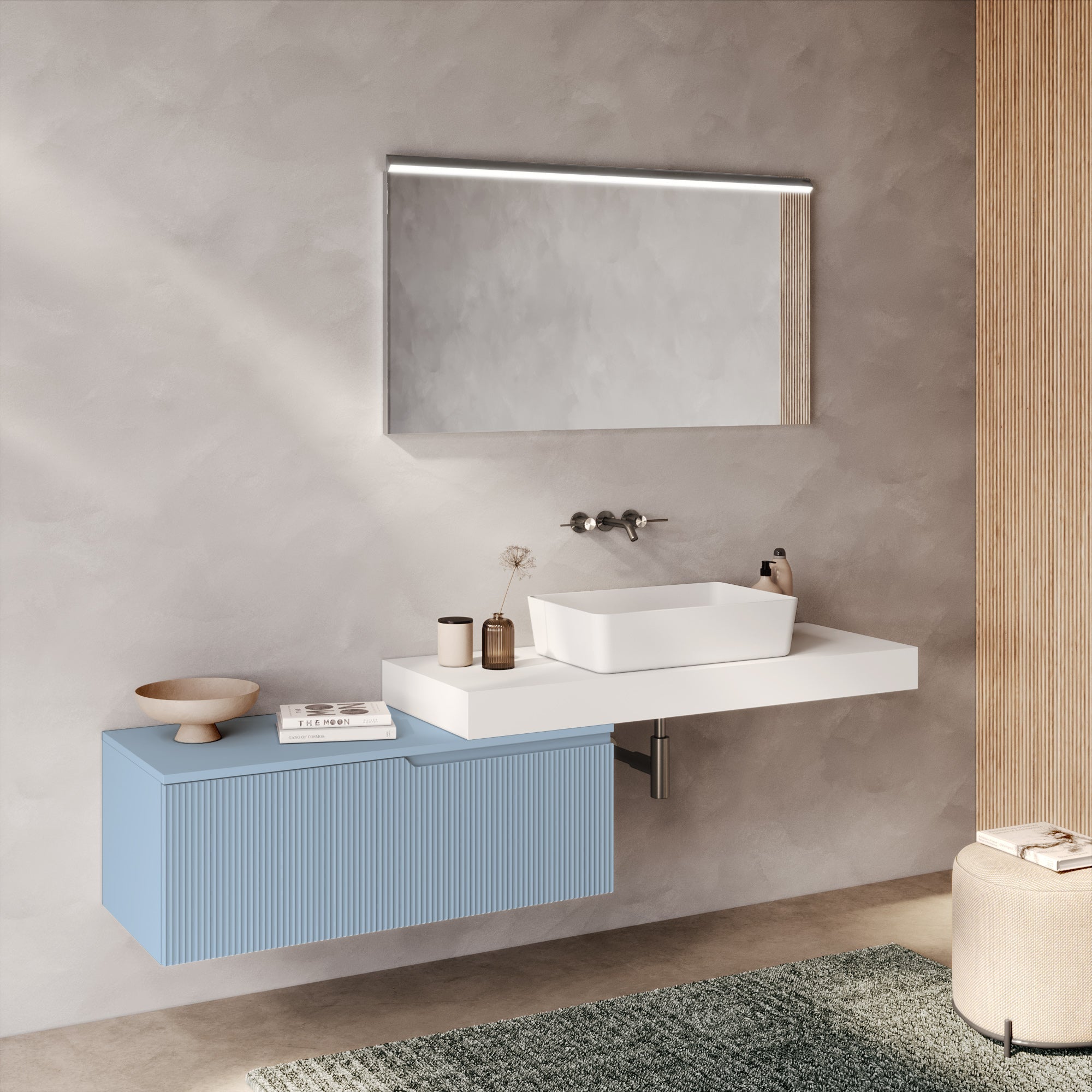 Composizione 4 pezzi EUPORIA-52 | Bianco/Azzurro tiffany