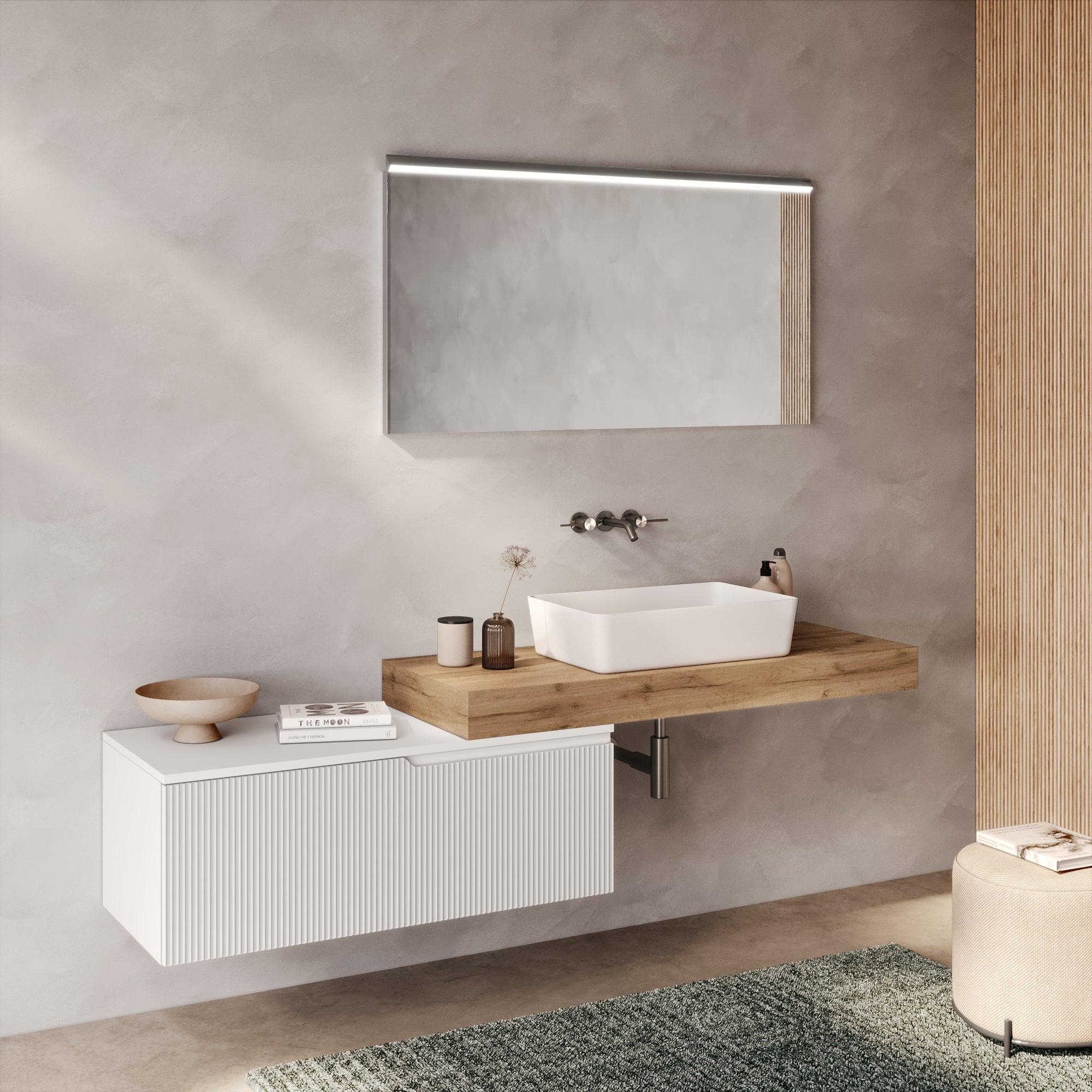 Composizione 4 pezzi EUPORIA-52 | Rovere miele/Bianco