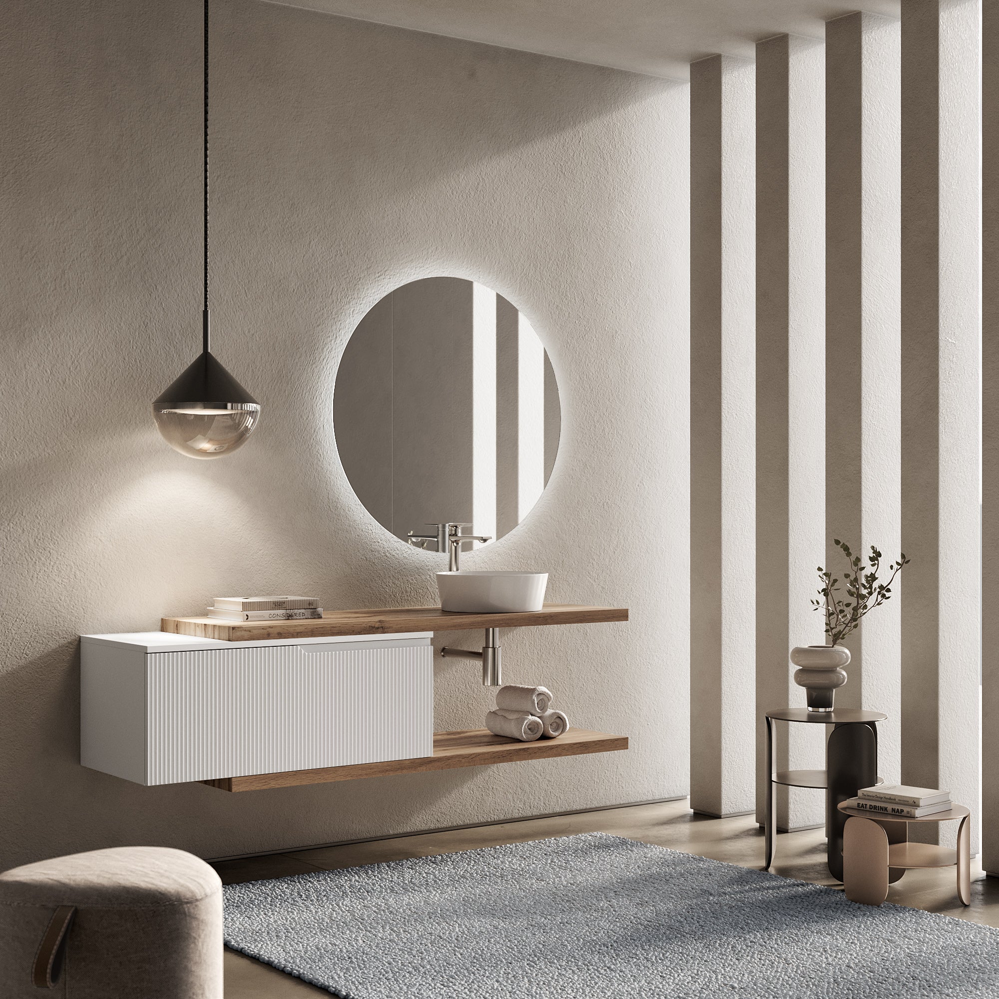 Composizione 5 pezzi EUPORIA-53 | Quercia/Bianco opaco